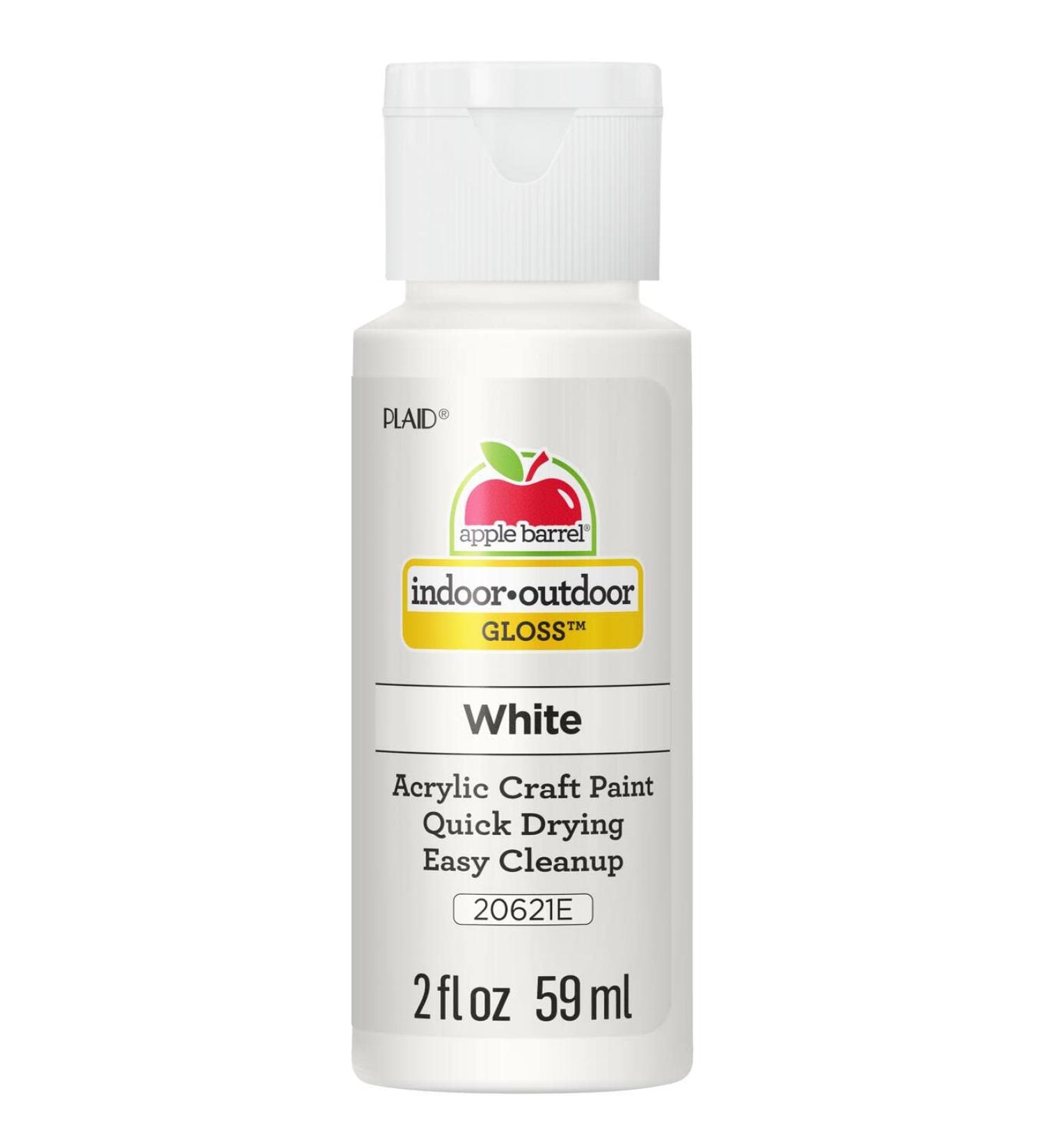 Apple Barrel Gloss Acrylic Paint - 2-Ounce White | Assorted Colors | 20621 - Buy Online on GoSupps.com