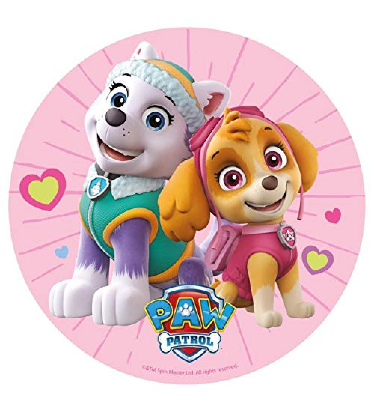 Dekora Paw Patrol Skye & Everest Edible Cake Topper - 20 CM Round Birthday Decoration - Buy Online on GoSupps.com