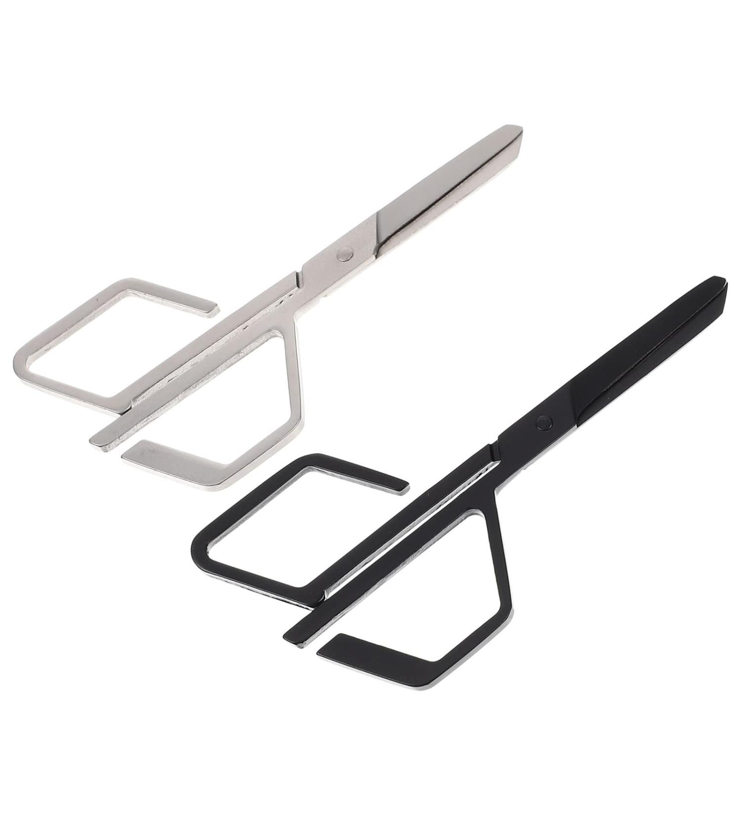 FRCOLOR Stainless Steel Hair Scissors - Professional Nose Hair & Beard Trimming Tools (2pcs) | Multi-Function Small Scissors for Precision Grooming - Buy Online on GoSupps.com