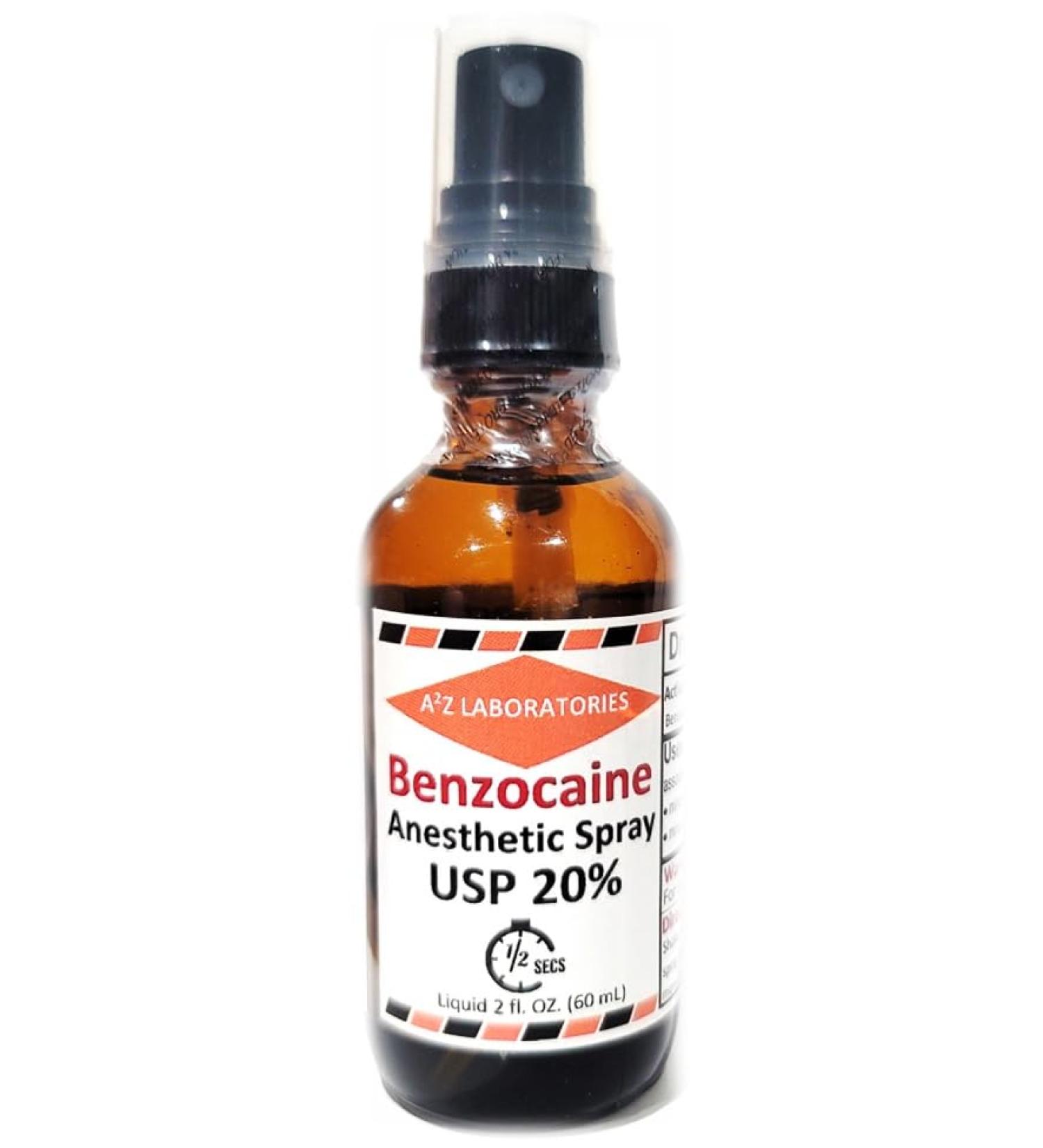 Buy 2 OZ Benzocaine Solution 20% - Premium Numbing Liquid Spray for Pain Relief | USA Made Topical Anesthetic for Cuts Burns Scrapes & Insect Bites - Buy Online on GoSupps.com