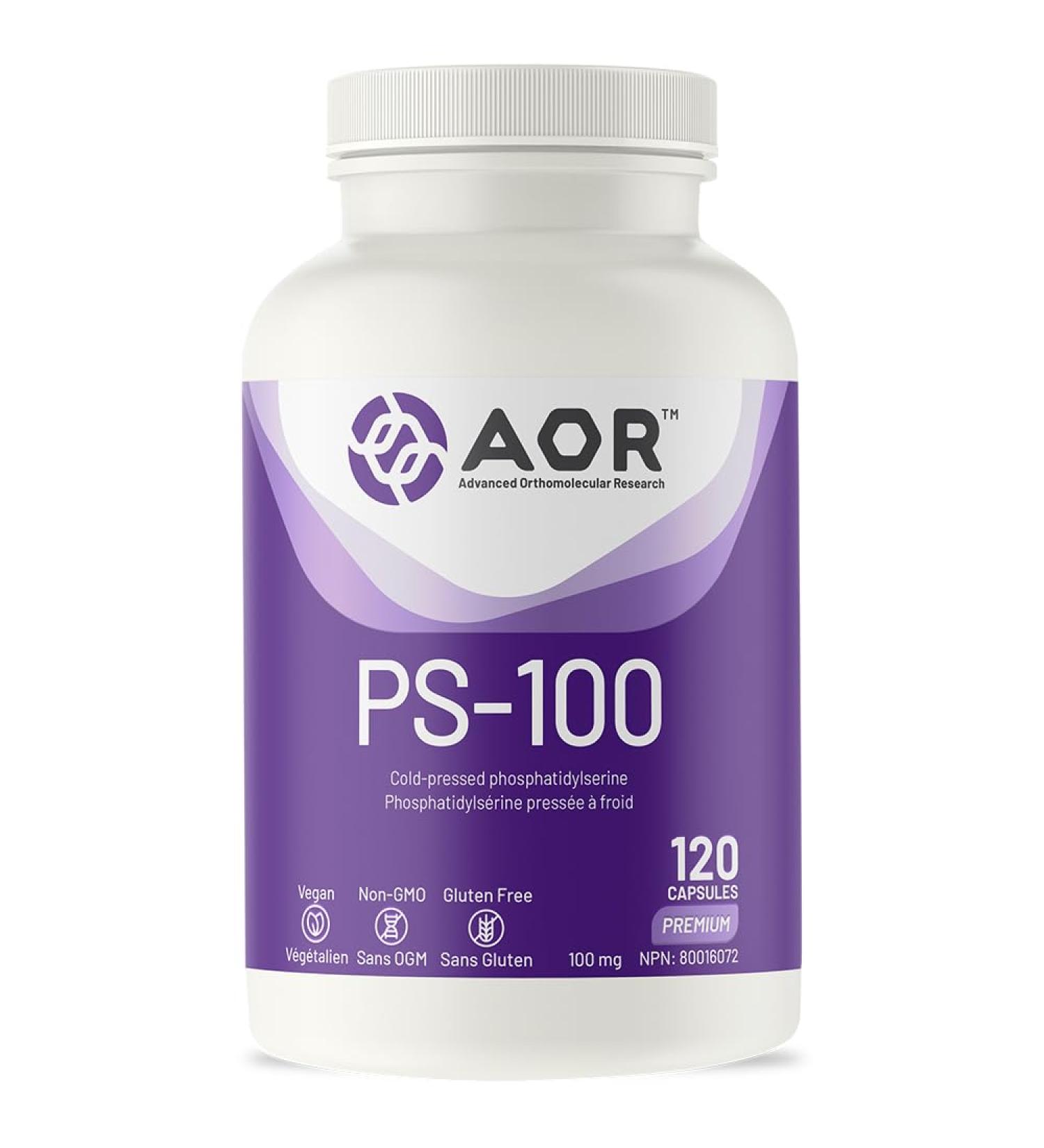 AOR - PS-100 100mg 120 Capsules - Phosphatidylserine Supplement for Memory Health Concentration Supplements & Cognitive Supplement - Brain Support Supplements for Memory and Focus 120 count (Pack of 1) - Buy Online on GoSupps.com