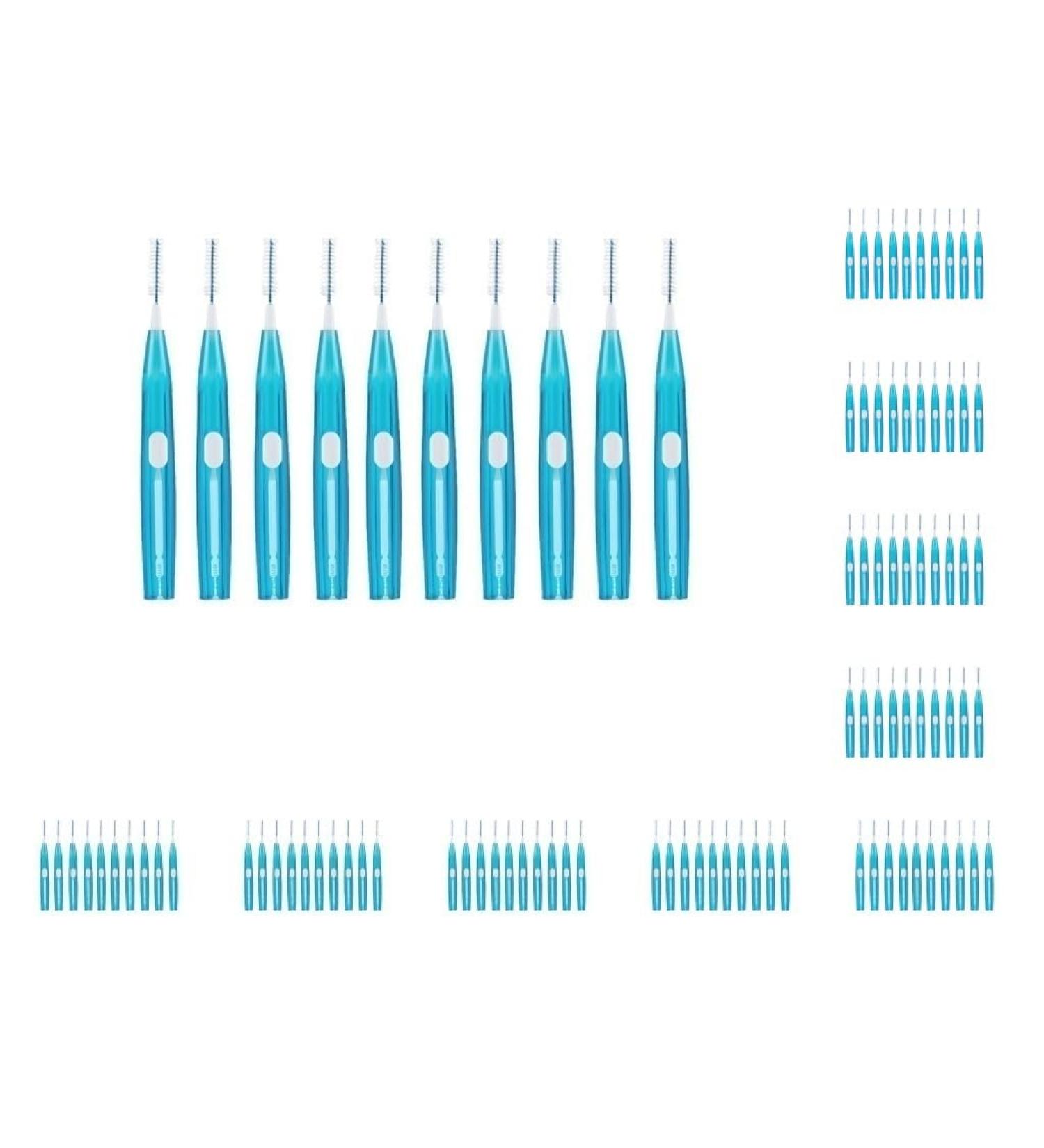 10 Set Push-Pull Interdental Brushes - Dental Floss Toothpick Oral Care (Blue) | International Shipping Available - Buy Online on GoSupps.com