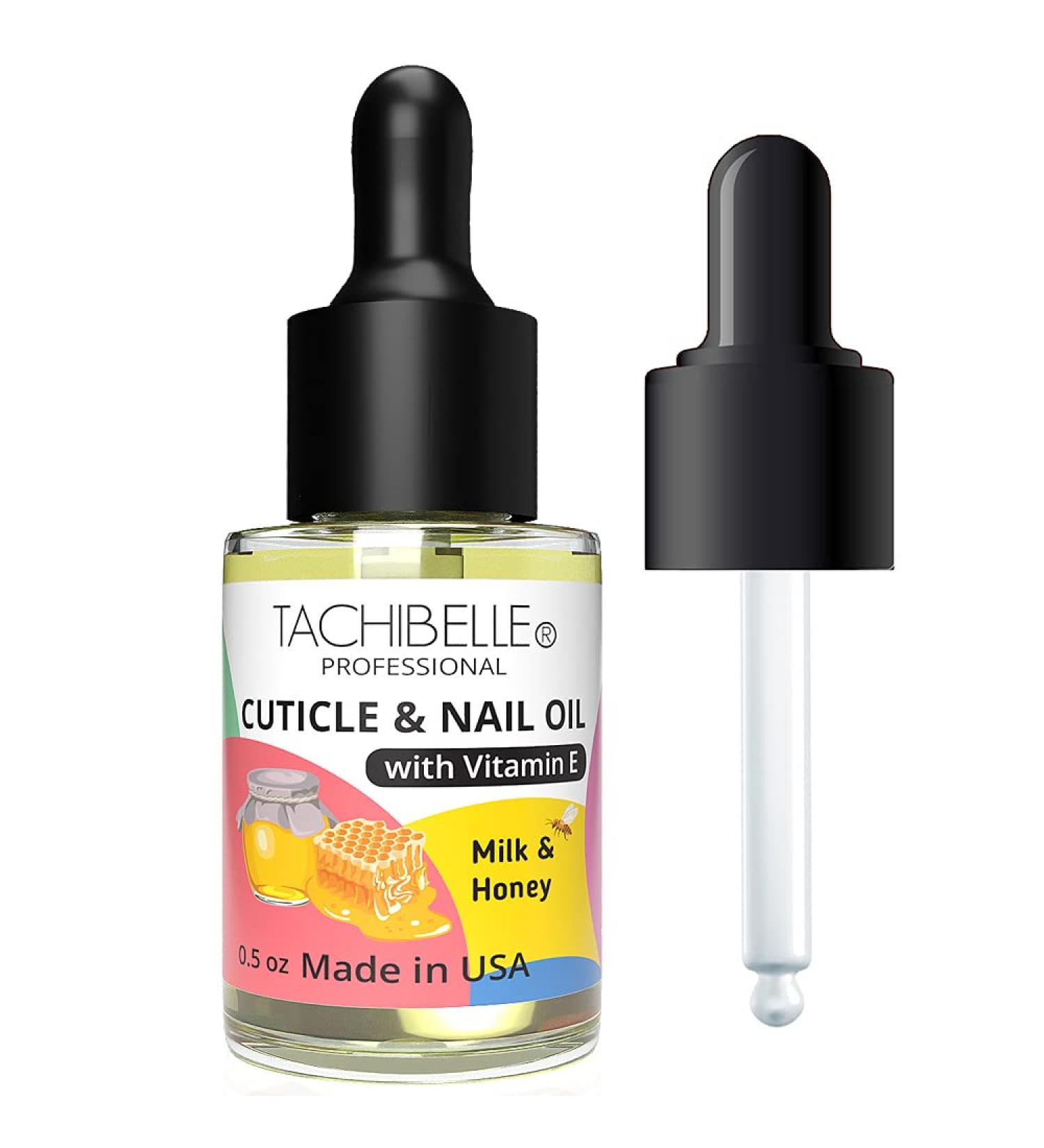 Tachibelle Cuticle and Nail Oil- Nourishing, Moisturizing, and Revitalizing Formula with Natural Ingredients and Vitamin E 0.5 oz - Milk and Honey Scent - Buy Online on GoSupps.com