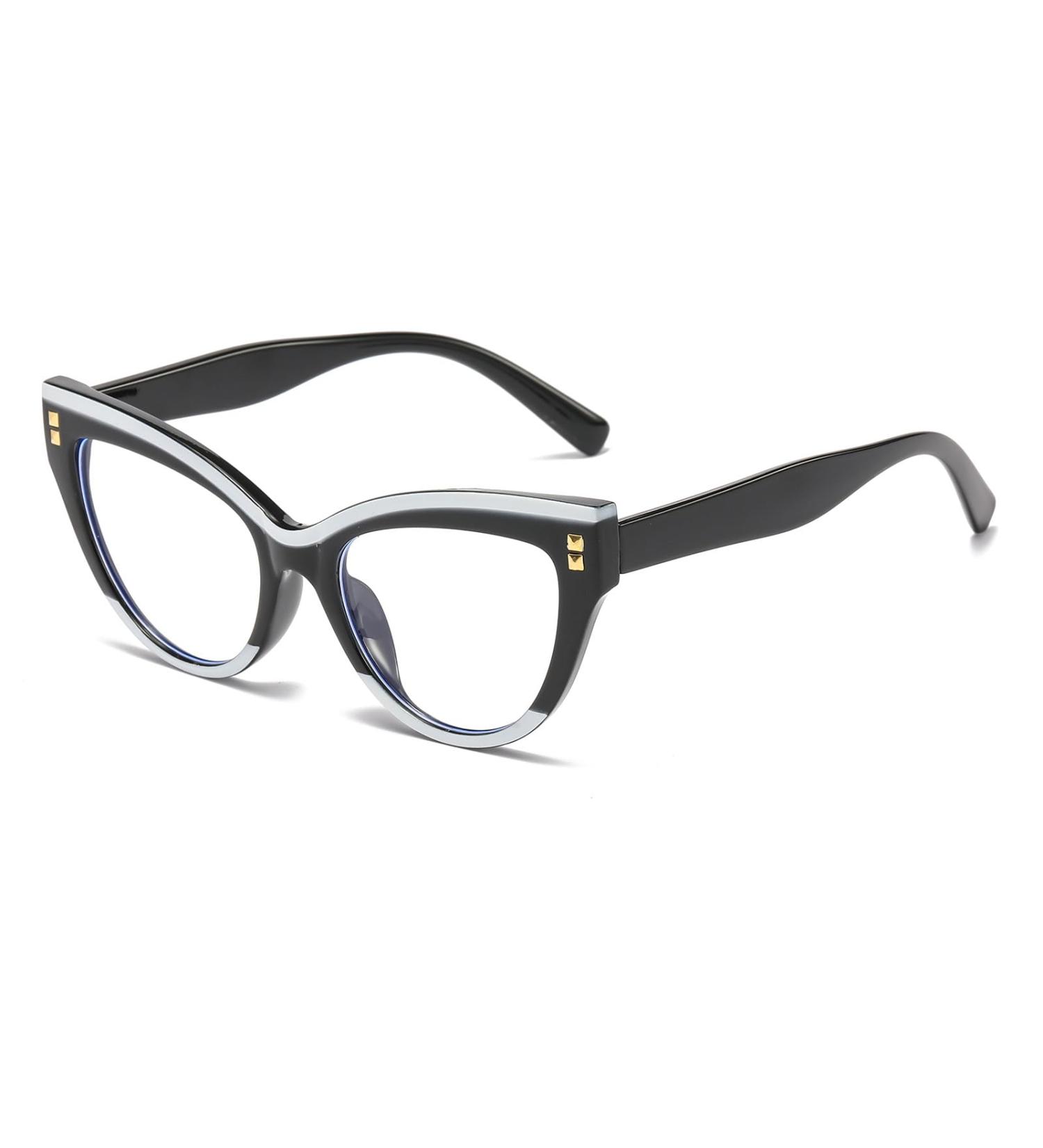 LJCZKA Cat Eye Blue Light Blocking Glasses for Women - Anti Eyestrain & Glare Eyeglasses Clear Frame Black/White Ideal for Computer Use - Buy Online on GoSupps.com