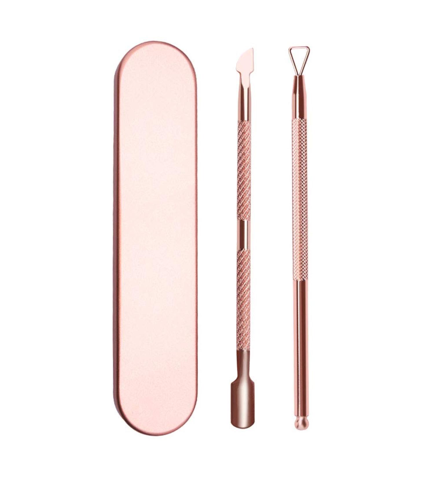 DXIA Stainless Steel Cuticle Pusher Remover Kit with Double Ended Cutter Spoon - Nail Cleaner and Gel Polish Art Tool Set in Metal Box - Buy Online on GoSupps.com