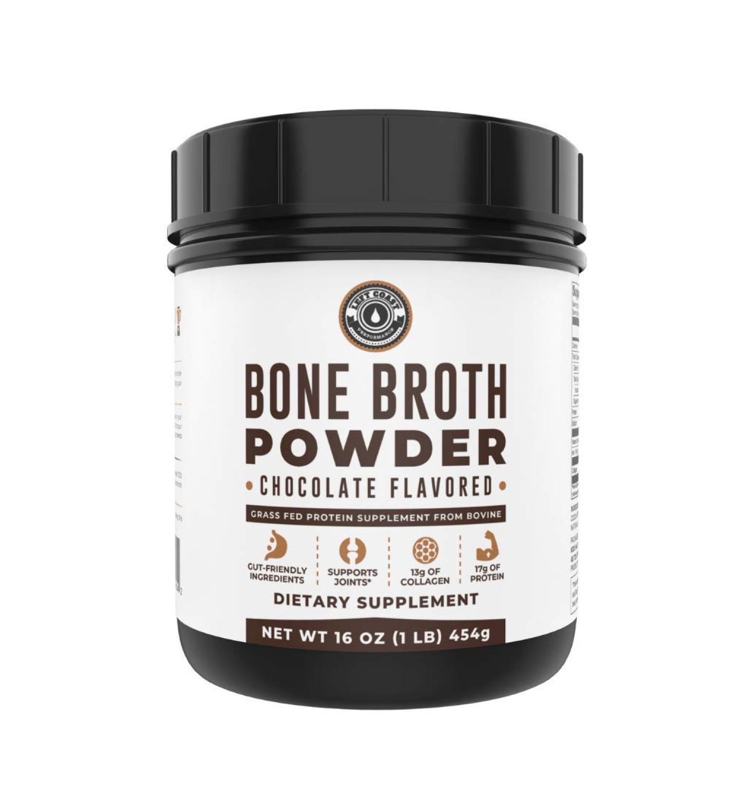 Grass-Fed Chocolate Bone Broth Protein Powder 1 lb | Non-GMO Ingredients | Gut-Friendly & Dairy-Free | Left Coast Performance - Buy Online on GoSupps.com