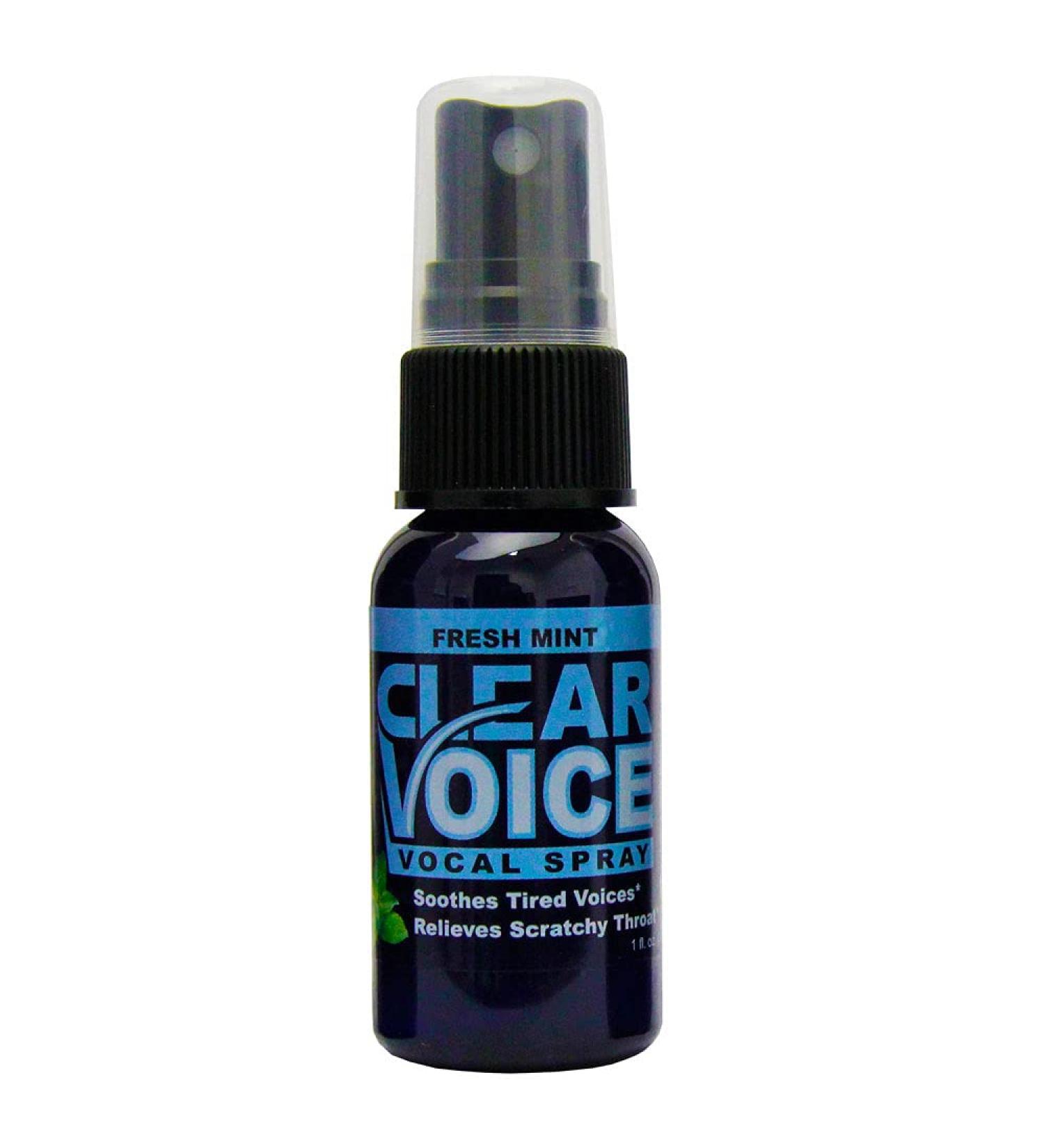 Clear Voice Oral Throat Spray Singing Ease Clarity Soothing Dampener Moisturizer Relief Vocal Eze Reducer Booster Treatment, Fresh Mint Flavor 1 Fl Oz