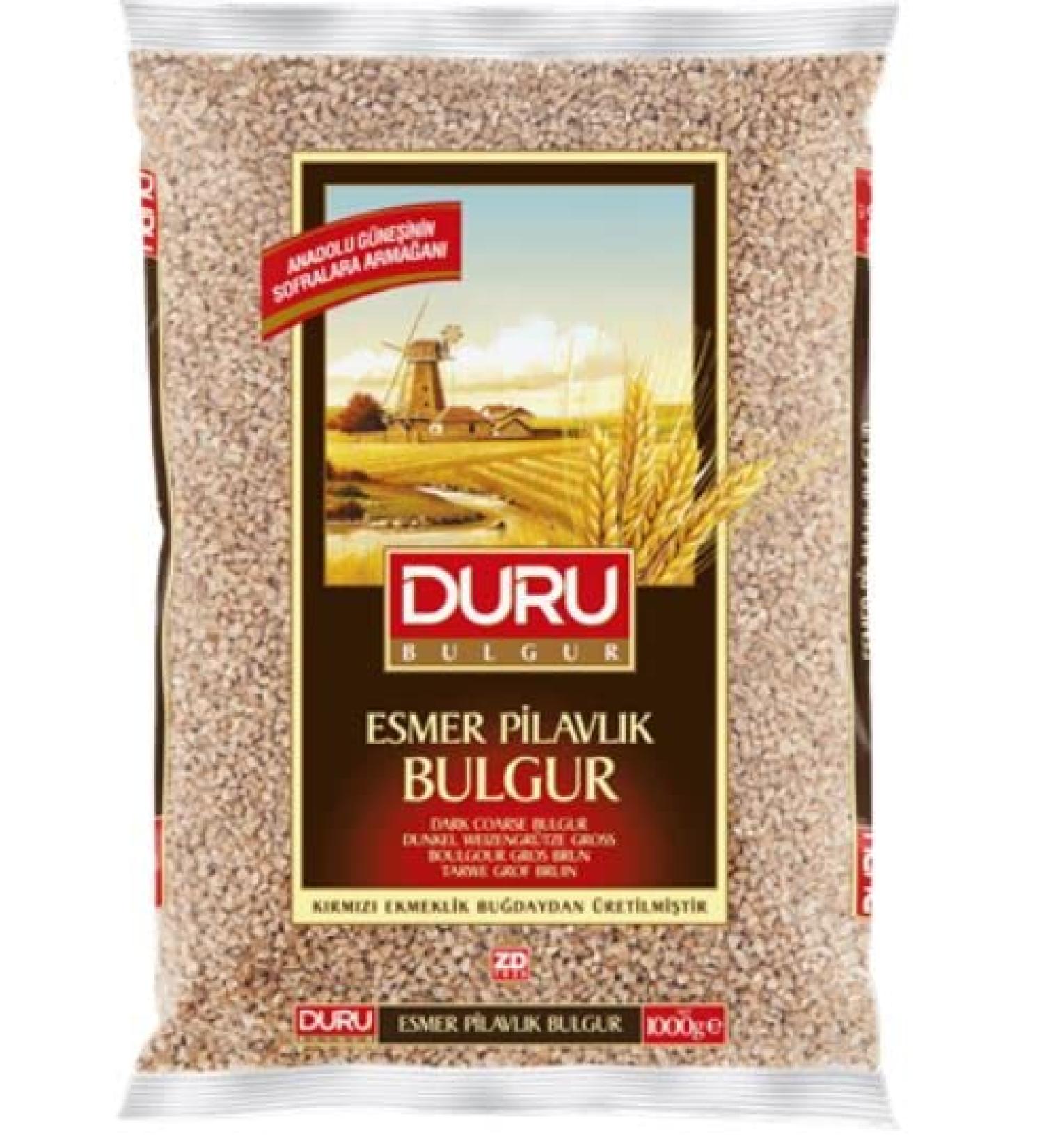 Duru Brown Coarse Bulgur, 35.2oz (1000 g), Wheat Berries, 100% Natural and Certificated, High Fiber and Protein, Non-GMO, Great for Vegan Recipes, Better than Rice