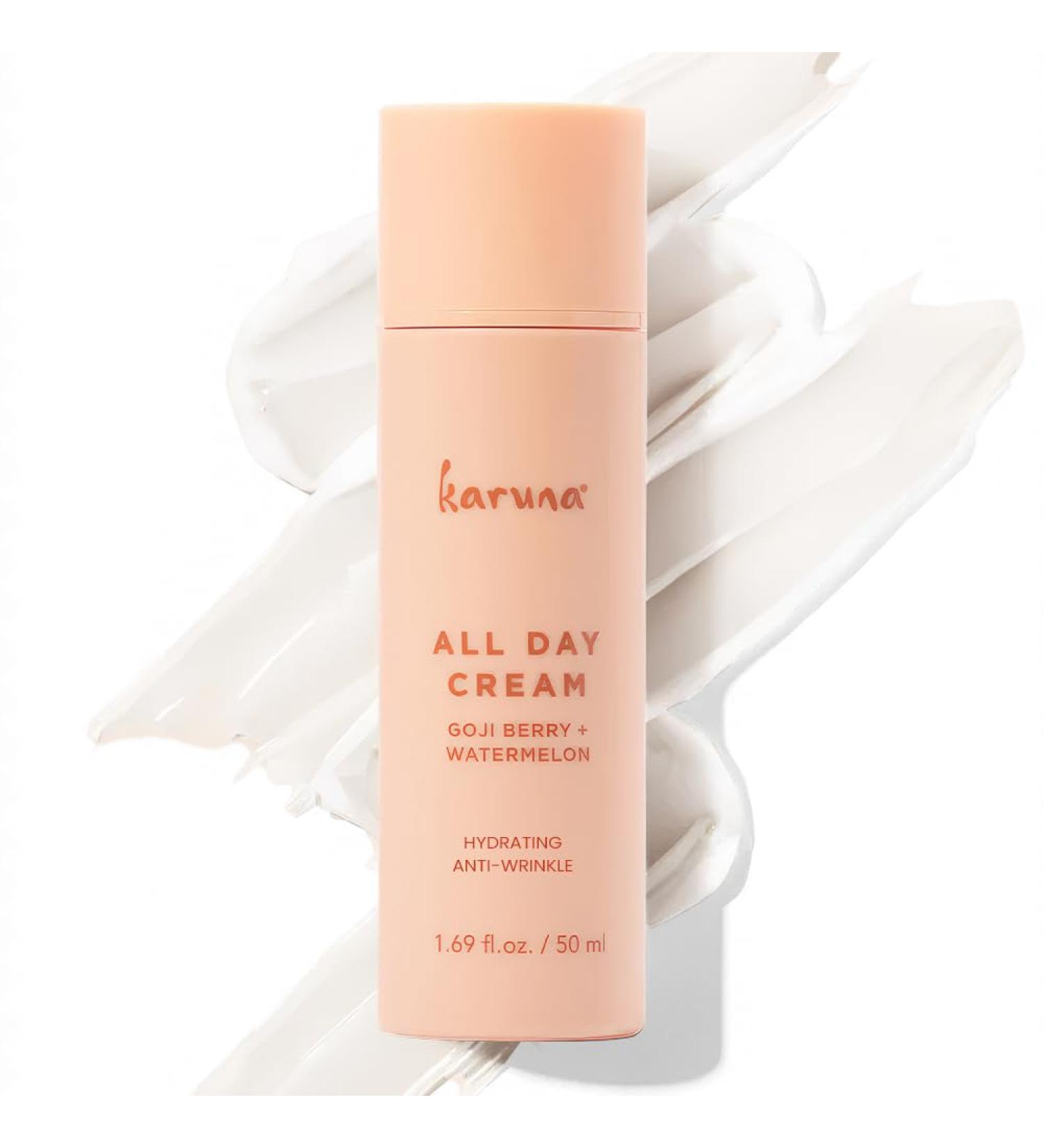 Karuna All Day Moisturizing Cream - Anti-Wrinkle Hydrating Face Cream with Watermelon Hyaluronic Acid Goji Berries & Aloe - 50 ml - Buy Online on GoSupps.com