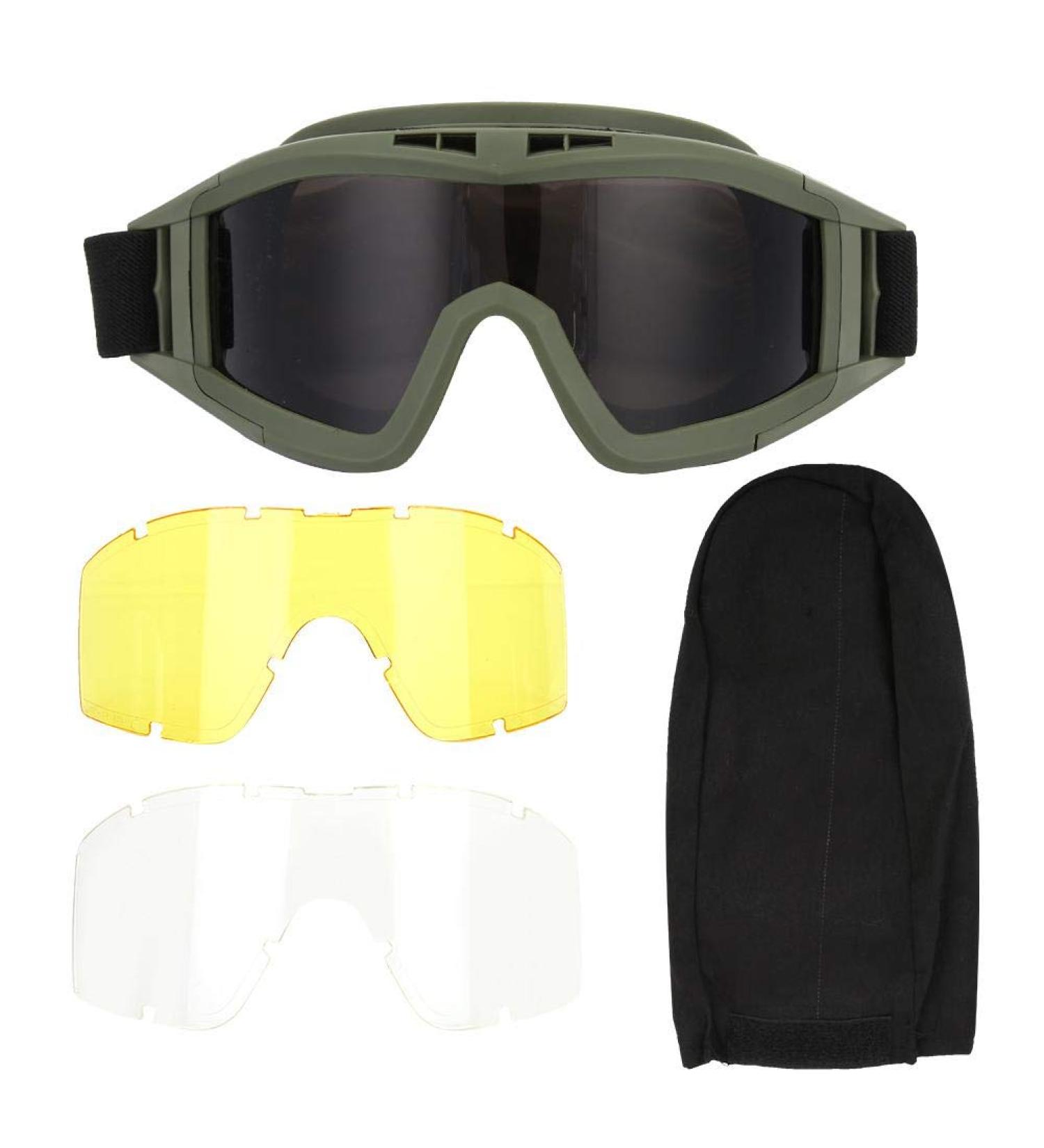 Soluptanisu Tactical Airsoft Glasses - Anti-Fog Military Eye Protection for Paintball & Ski (Green) - Buy Online on GoSupps.com