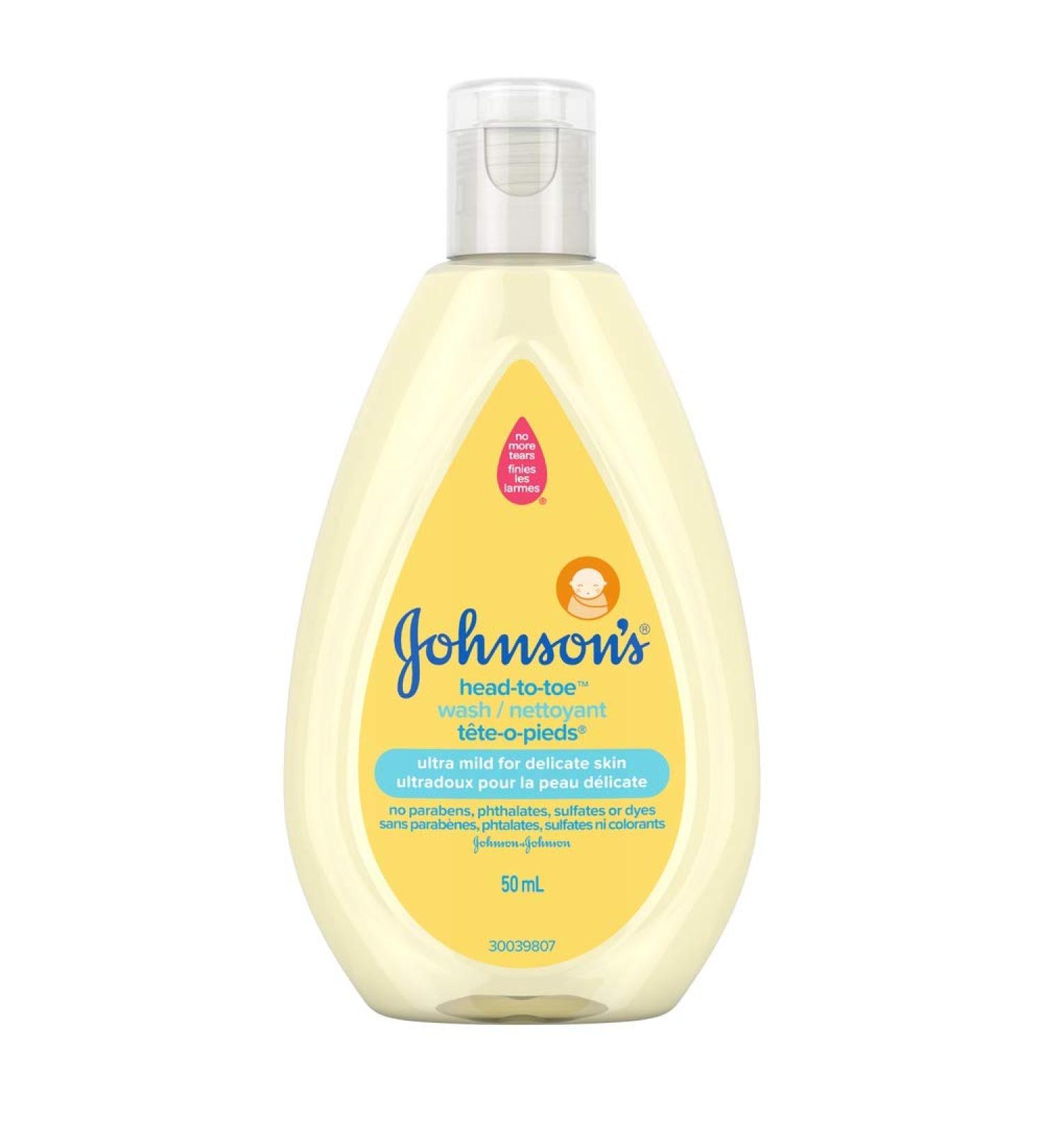 Johnson's Baby wash and shampoo for baths head-to-toe travel size 50ml - Buy Online on GoSupps.com