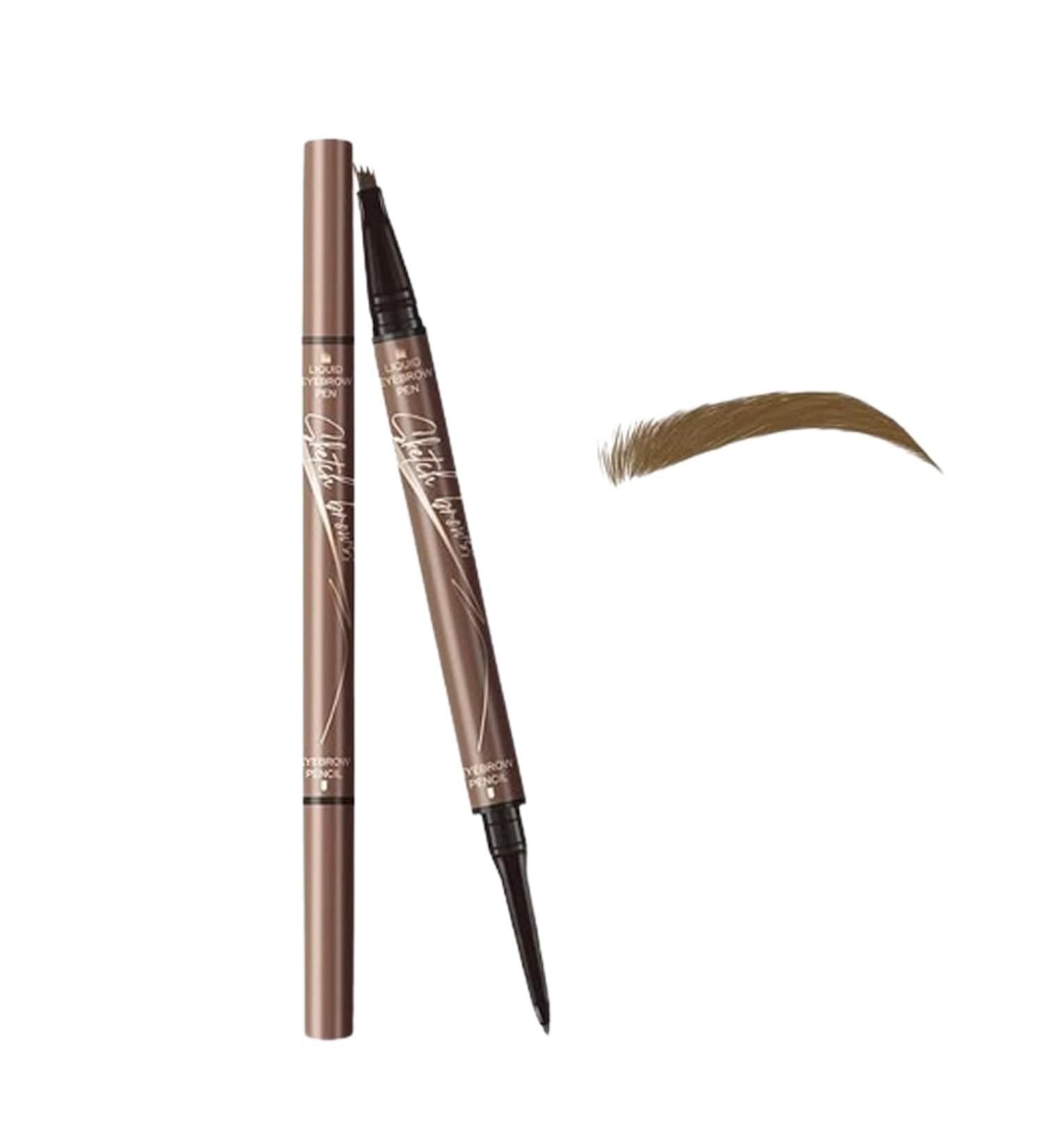 2-in-1 Magic Quad Eyebrow Pencil with Quad Micro Fork Applicator and Precision Brush Head 2024 New 3D Waterproof Sweatproof Microblading Eyebrow Pencil Contour Pencil Long Lasting Natural Eyebrow - Buy Online on GoSupps.com