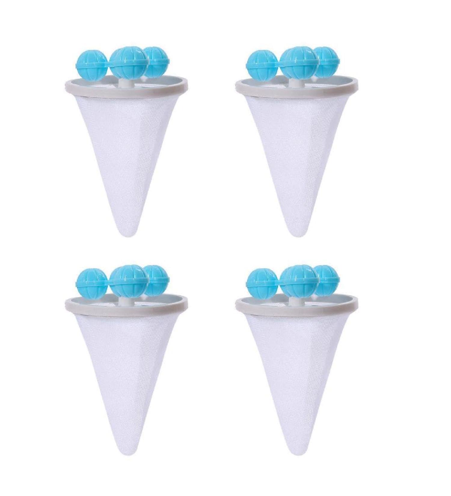 Apooke 4 Pieces Reusable Household Hair Filter Washer Lint Trap Net Pouch Pet Hair Remover For Laundry Washing Machine Floating Hair Remover For Washing Machine Blue - Buy Online on GoSupps.com