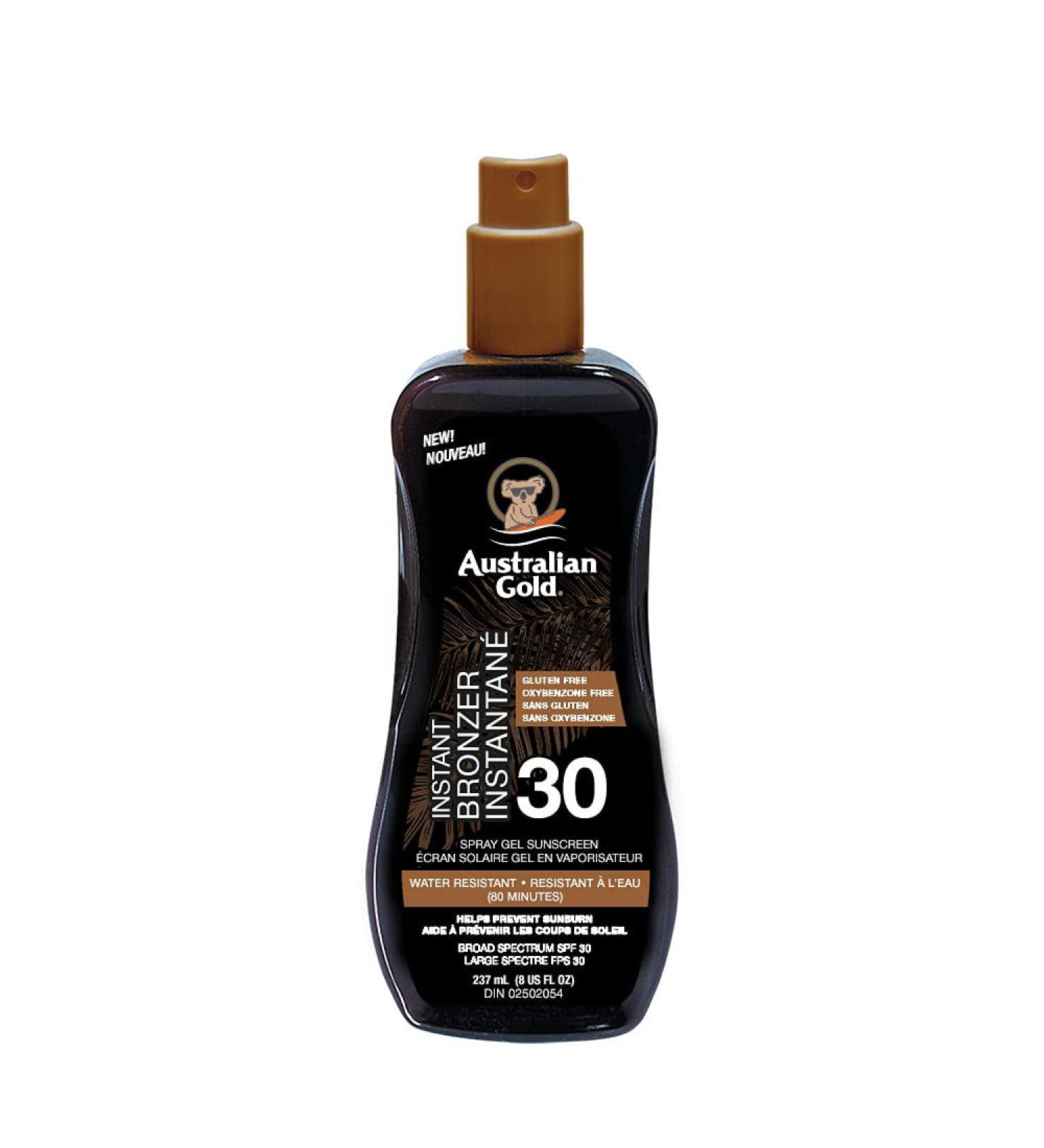 Australian Gold Spf 30 Spray Gel Bronzer Fragrance: Cocoa Dreams 237 Milliliters - Buy Online on GoSupps.com