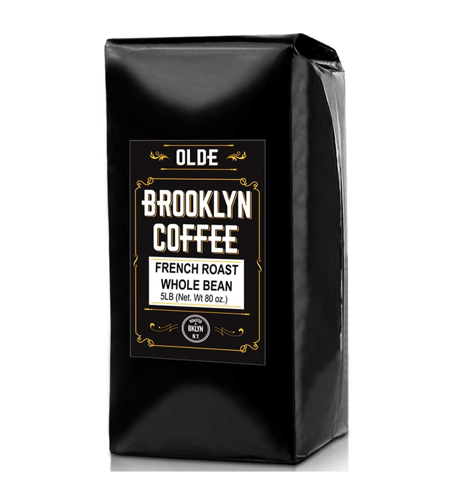 French Roast Whole Bean Coffee - Dark Roast - 5 lb Bag for Classic Breakfast House Gourmet Espresso - Roasted in New York - Buy Online on GoSupps.com