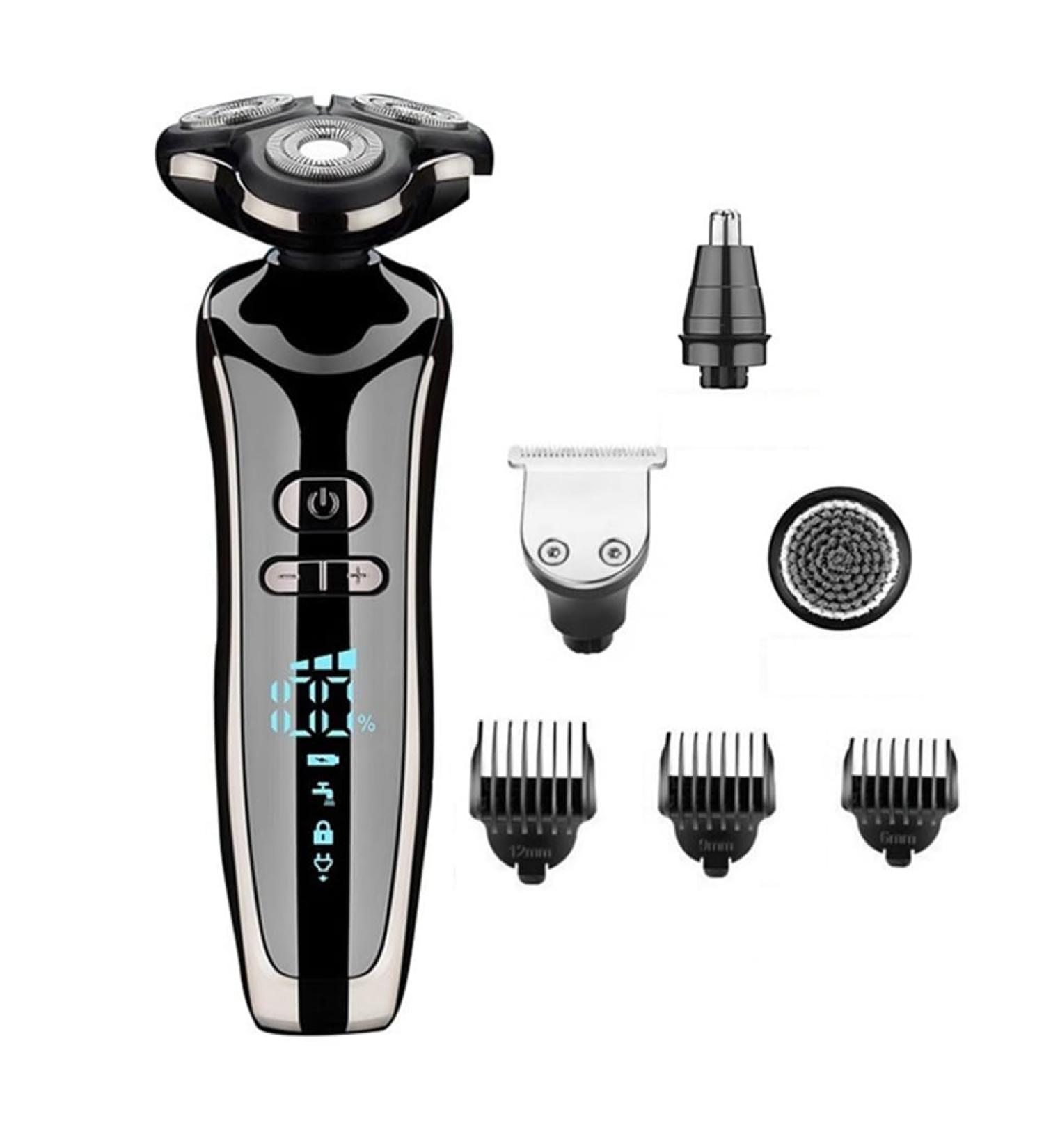 Buy 4D Silver Electric Shaver & Beard Trimmer Set for Men | International Shipping Available - Buy Online on GoSupps.com
