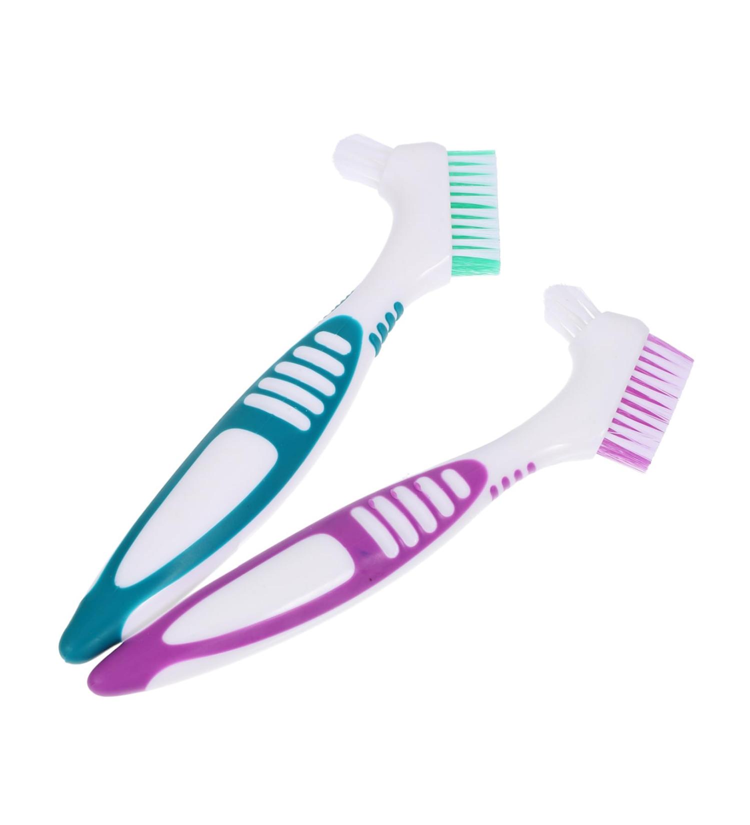Foytoki 2-Piece Prosthesis Cleaning Brush Set | Tools for Braces & Prosthesis Care | Effective Toothbrush for Prosthesis Cleaning - Buy Online on GoSupps.com