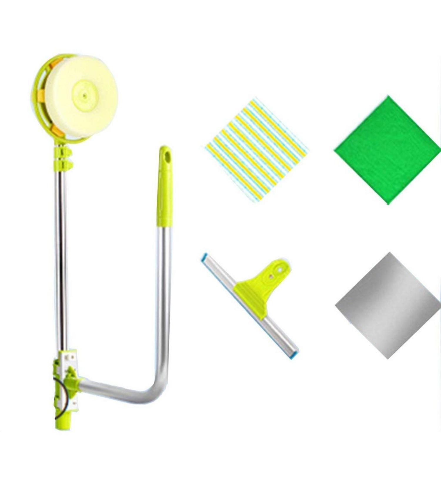 Detachable Telescopic U Shaped Professional Window Cleaning Tool Flexible Outside Double-Sided Glass Cleaner Kit Green - Buy Online on GoSupps.com