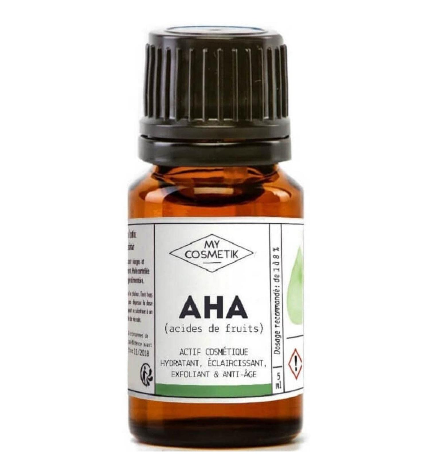 MY COSMETIK - AHA - Fruit acids - Moisturizing lightening exfoliating and anti-aging cosmetic active ingredient - Cosmetic quality - 100% plant-based - 5 ml - Buy Online on GoSupps.com