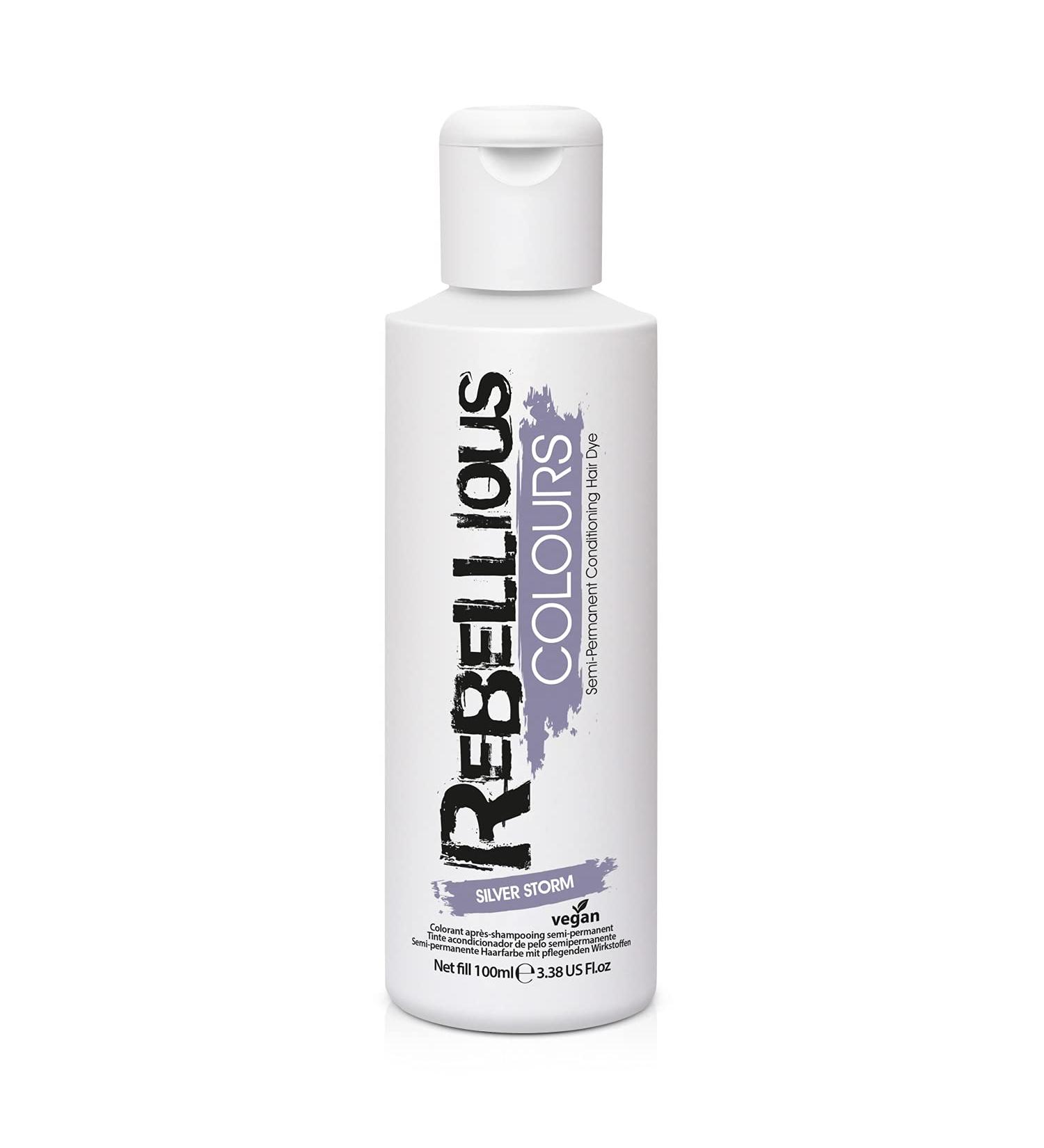 Rebellious Colours Vegan Silver Storm Semi Permanent Hair Dye - 100ml - Buy Online on GoSupps.com