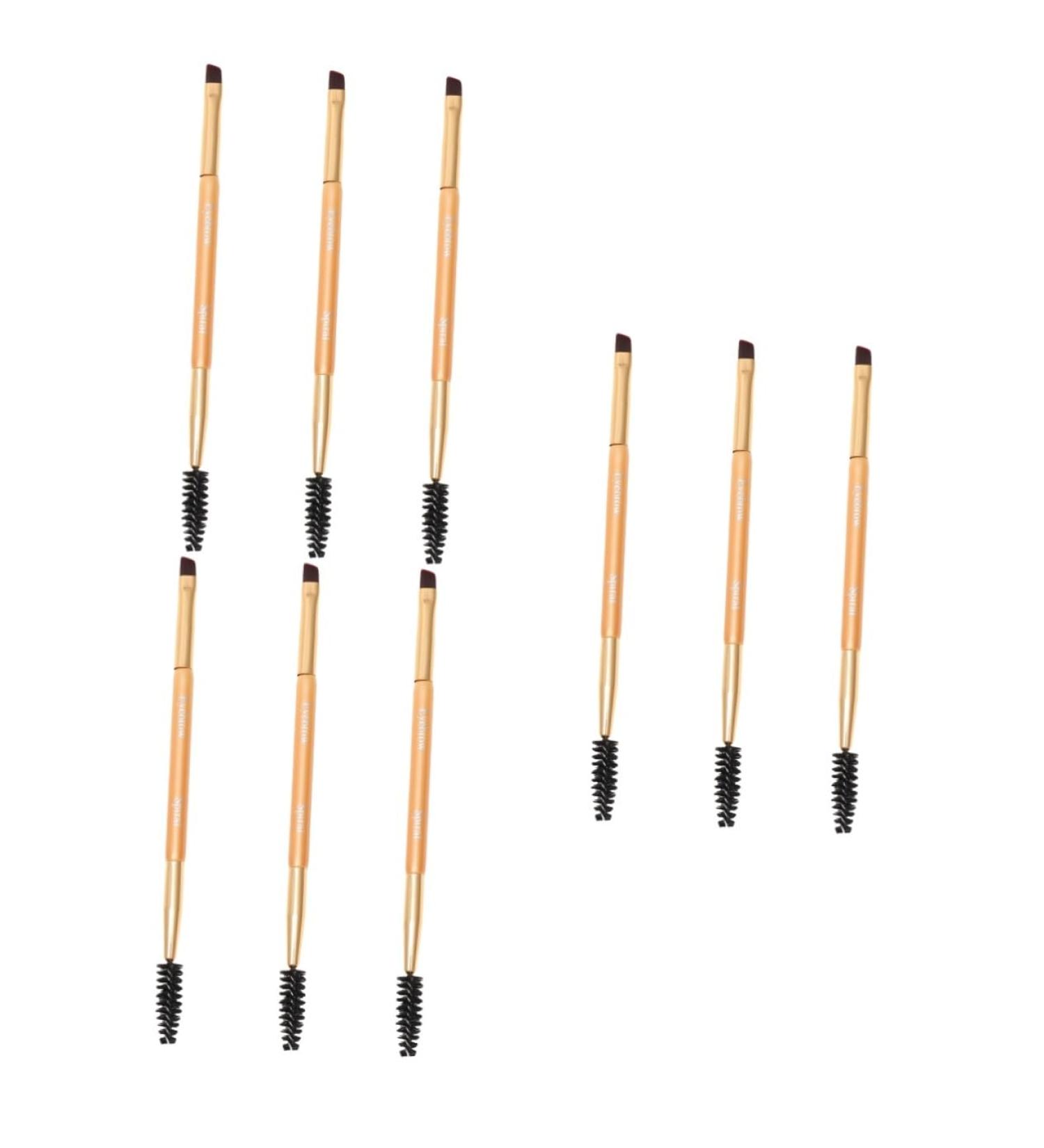 Baluue 9 Pcs Makeup Brush for Eyebrow Double Head Makeup Brush Eyebrow Brush Brow Powder Brush Golden - Buy Online on GoSupps.com
