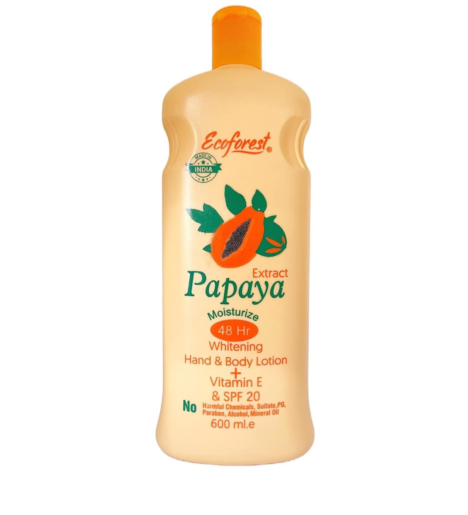 Intensive Care Advanced and Deep Moisture Nourishing Papaya Body Lotion 600ml with Vitamin E AND Papaya Extract Deep Hydration for Dry Skin for Unisex All Skin Types SPF 20