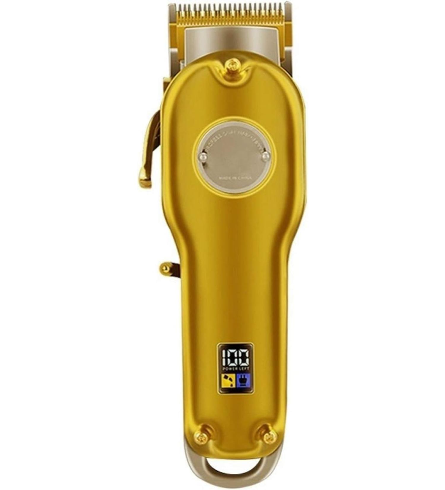 Full Metal Professional Hair Clipper - Cordless Electric Hairdresser Clipper with LCD - Gold & Silver Options Available - Buy Online on GoSupps.com