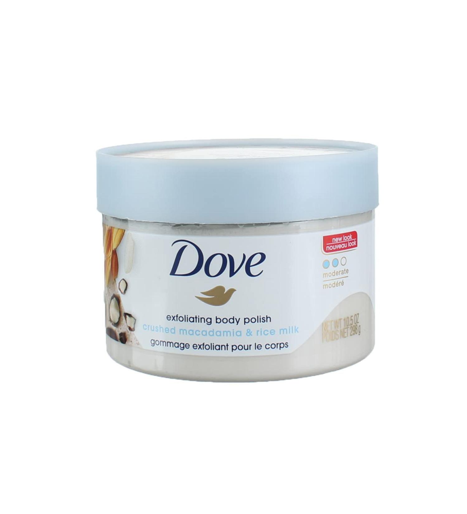 Dove Body Polish Mac Rice Milk | Exfoliating & Nourishing Skin | International Shipping - Buy Online on GoSupps.com