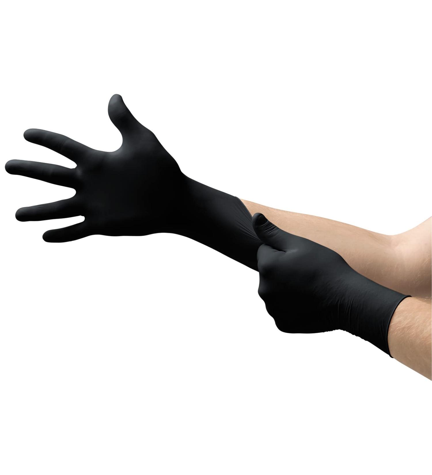 Microflex MidKnight MK-296 Black XL Nitrile Gloves - Pack of 100 | Ideal for Automotive & Law Enforcement | Full Texture | Disposable - Buy Online on GoSupps.com