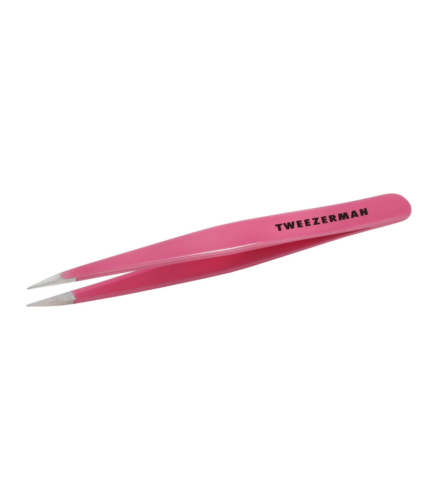 Tweezerman Stainless Steel Point Tweezers - Precision Eyebrow & Ingrown Hair Removal (Pretty In Pink) - Buy Online on GoSupps.com