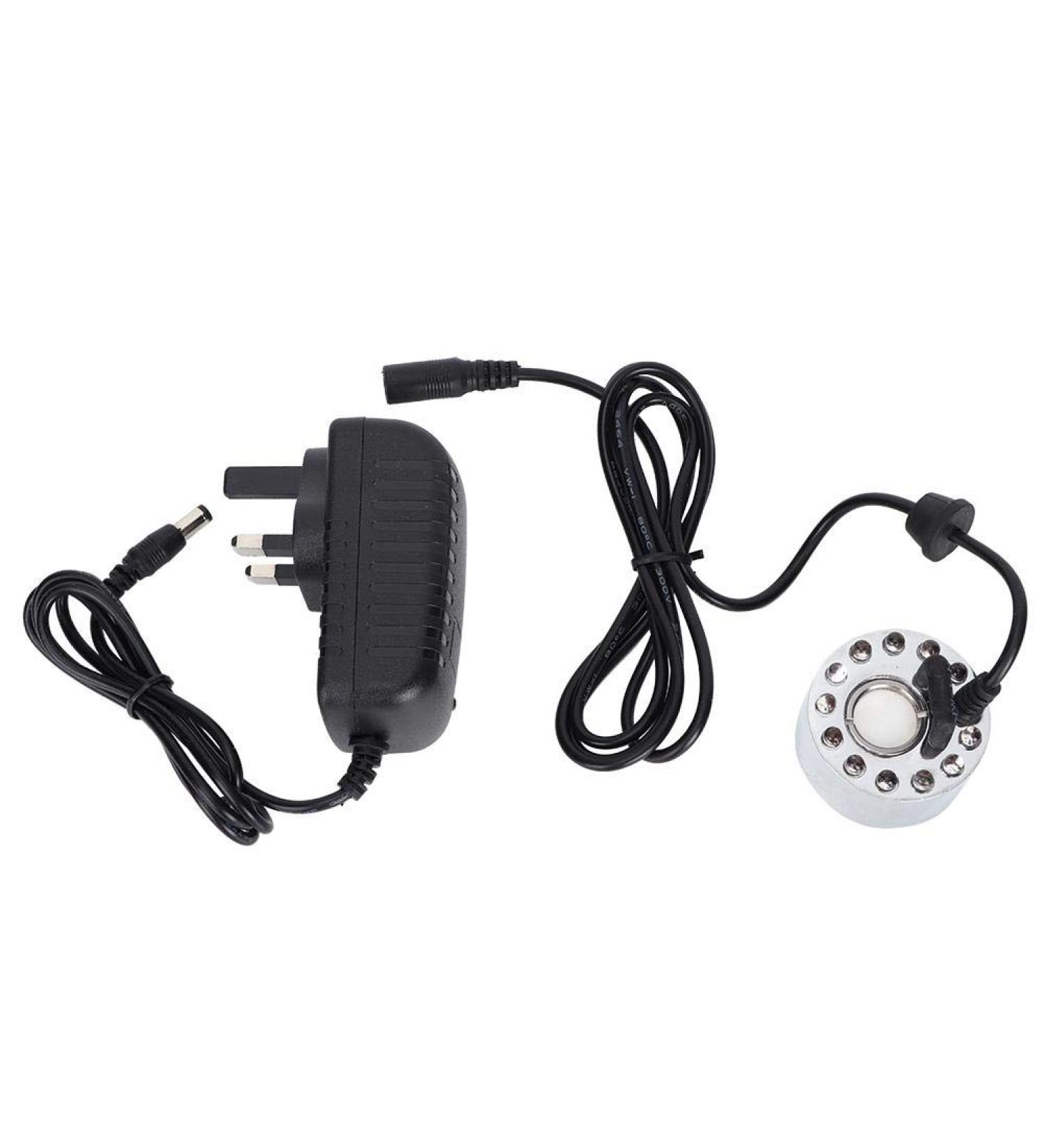YOUTHINK Mist Maker Aquarium 12 LED Light Color Change Ultrasonic Mist Maker Atomizer Water Fountain Pond Indoor Outdoor Fountain Mister Foggers Silver (UK) - Buy Online on GoSupps.com