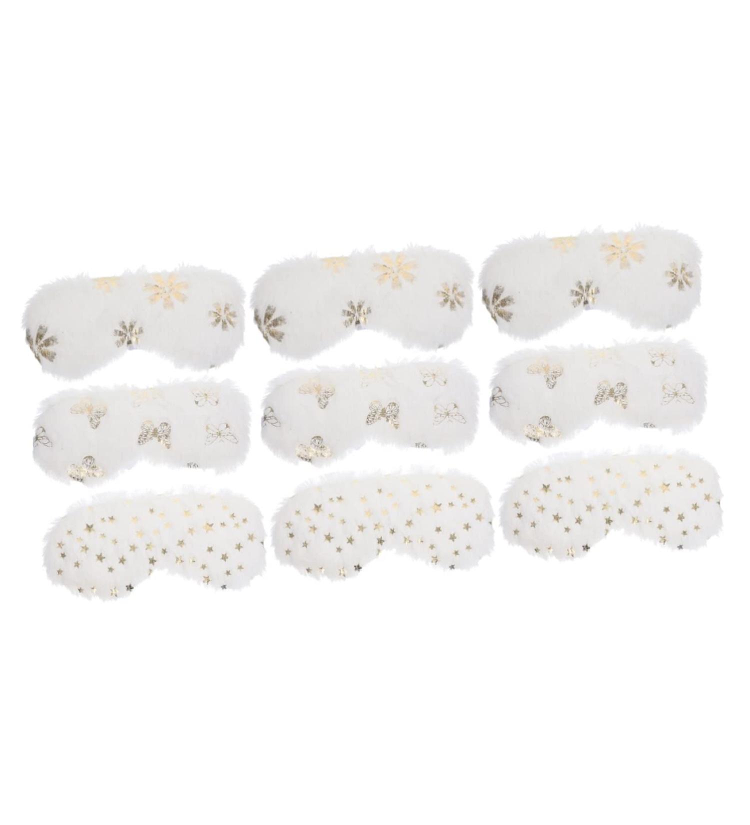 Healifty 9 Pcs Plush Eye Mask Set for Women - Lightproof Night Eye Cover for Sleeping - Creative Elastic Travel Eye Shades - Buy Online on GoSupps.com