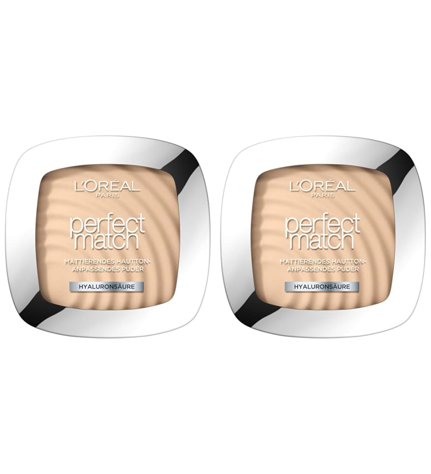 L'Or al Paris Matting Compact Powder with SPF 8 | Perfect Match Rose Ivory 1.R/1.C | 9g (2 Pack) - Buy Internationally - Buy Online on GoSupps.com