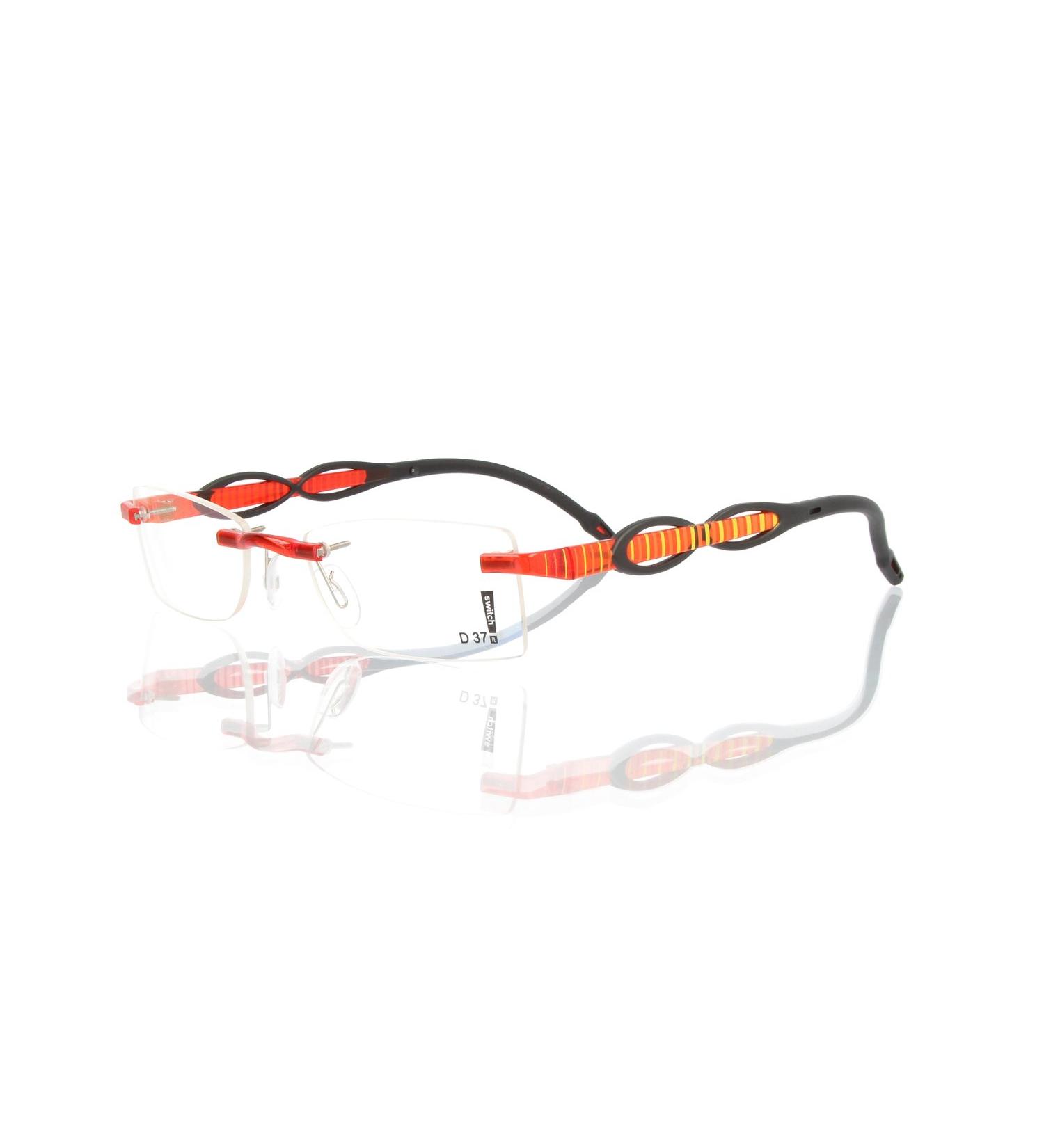 switch it set Combi 2350 interchangeable temples in the color light red ellipse black stripes yellow-orange