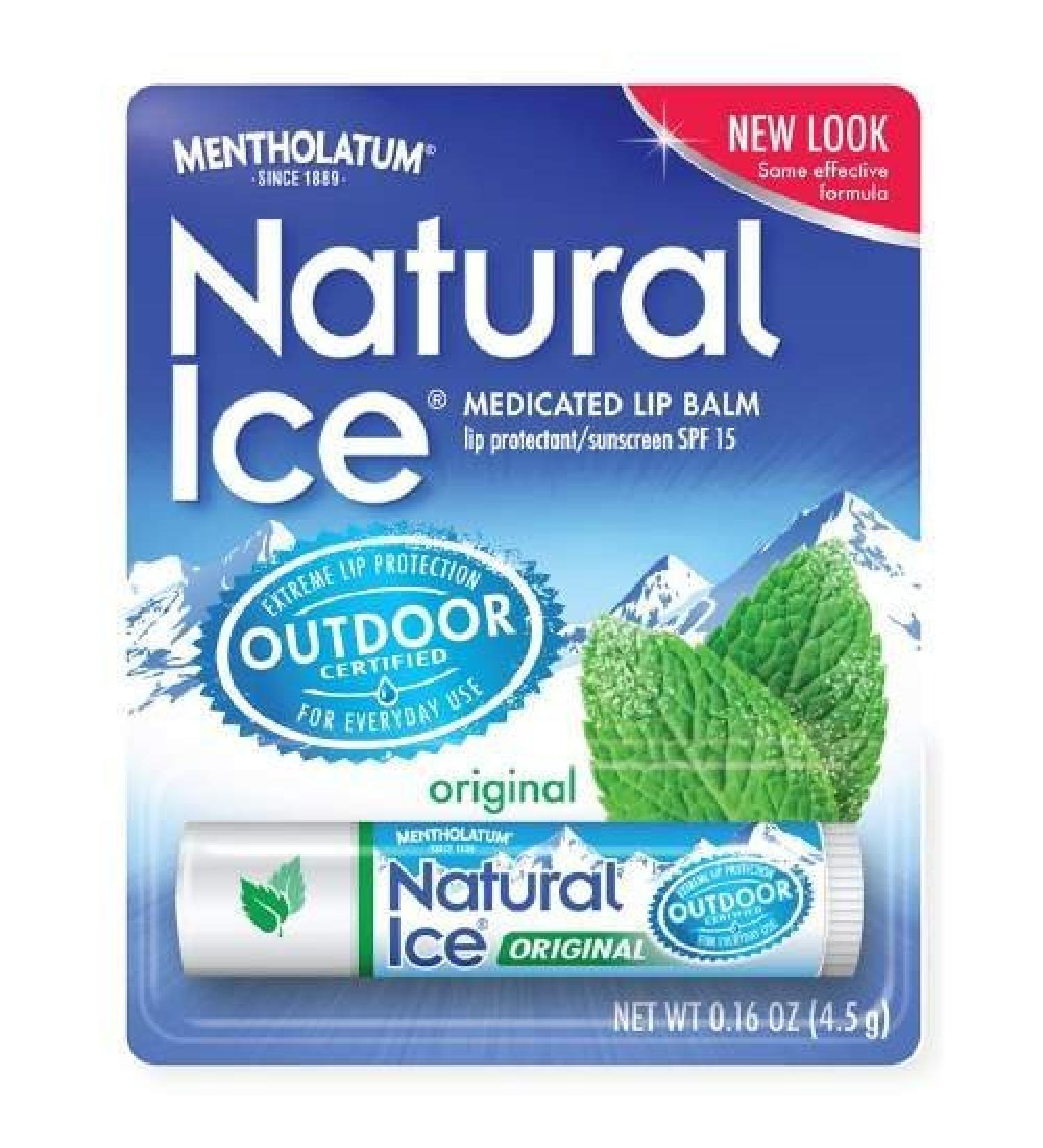 Mentholatum Natural Ice Lip Balm Original SPF 15 1 Each ( Packs of 6)