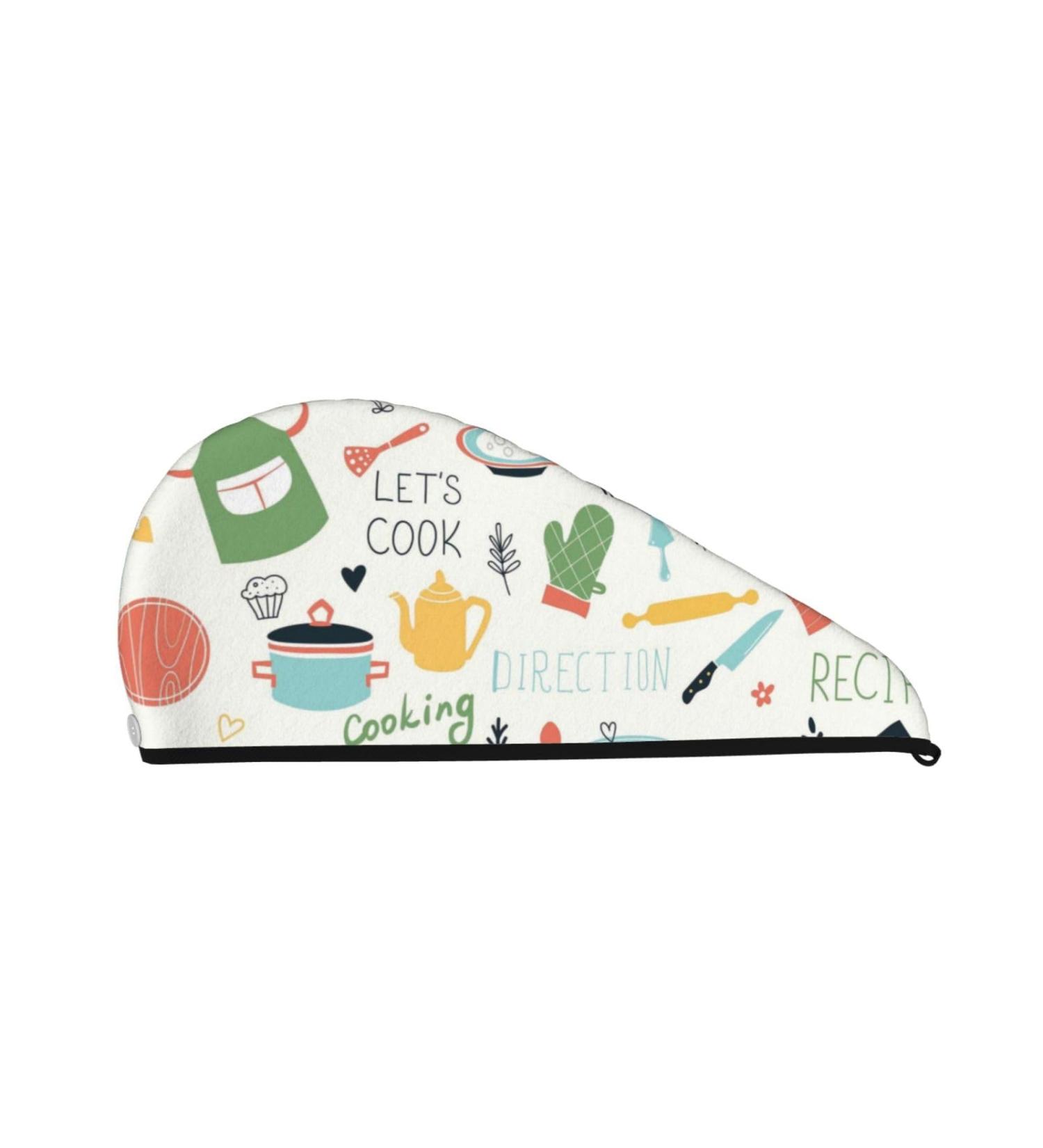 Kitchen Doodle Microfiber Hair Towel - Soft Super Absorbent Quick Dry Wrap for Long Curly & Thick Hair - Coral Velvet - Buy Online on GoSupps.com