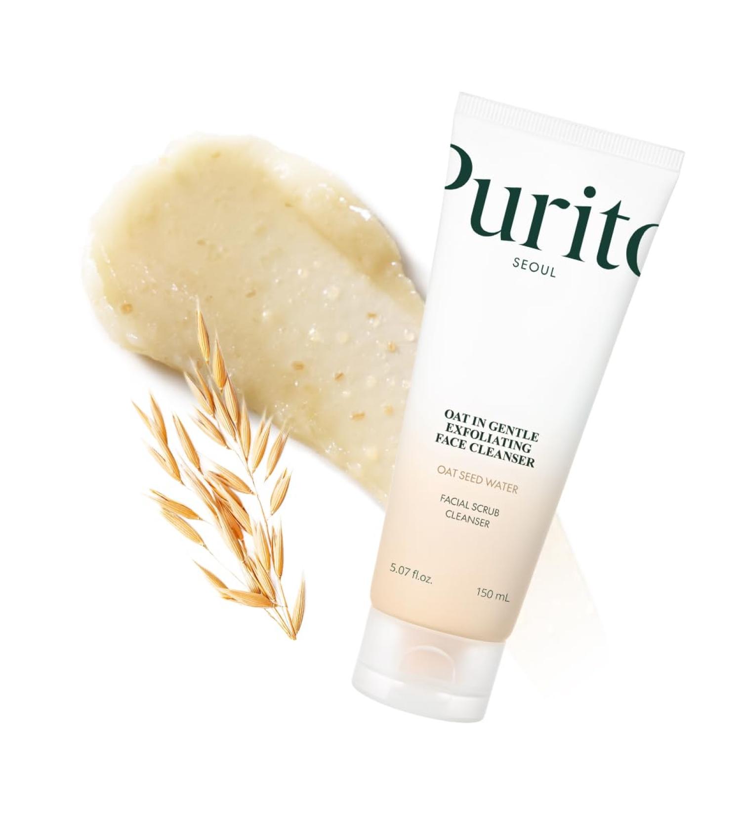 PURITO Korean Oat Exfoliant Visage Doux & fficace Nettoyant Doux Hydratant 150ml - Buy Online on GoSupps.com