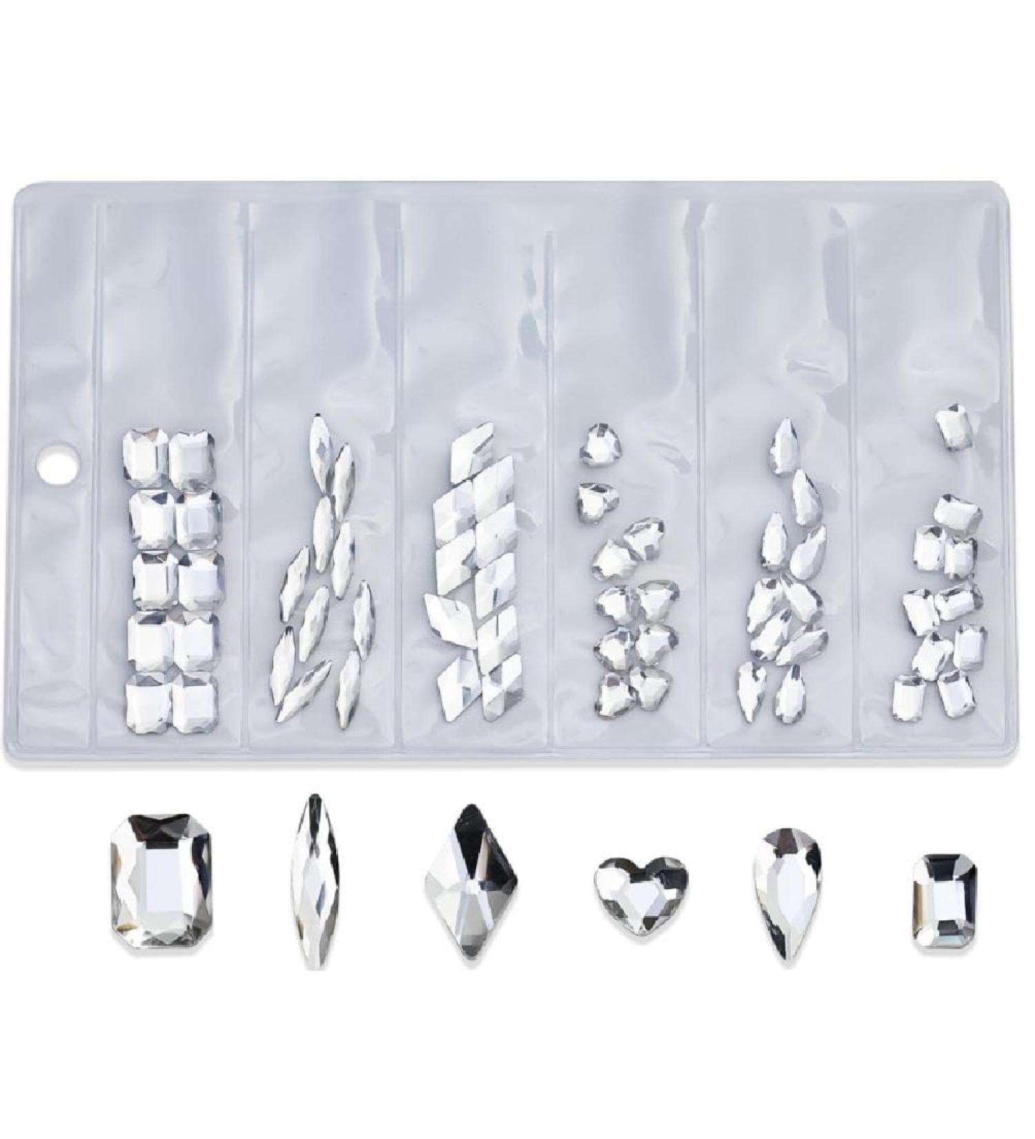 60Pcs Flatback Nail Rhinestones Mini Nail Charms 3D Crystal Gems Jewelry DIY Manicure Nail Decoration Part Fashion Accessories Embellishments Craft Supplies - Buy Online on GoSupps.com