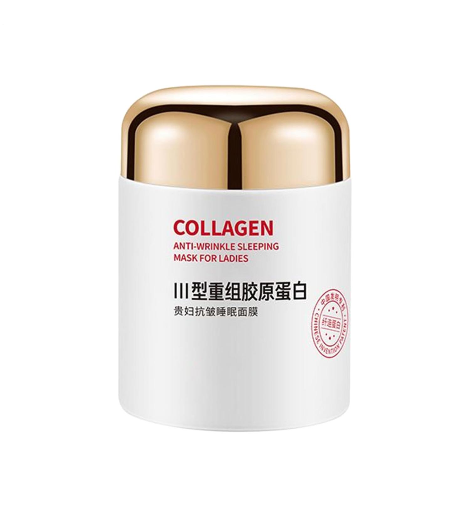 Collagen Sleeping Mask Leave In The Night With A Firm And Tight Formula 100 G Collagen Sleeping Mask Overnight Wrap Mask Elasticity And Hydration Care For Glowing Skin - Buy Online on GoSupps.com
