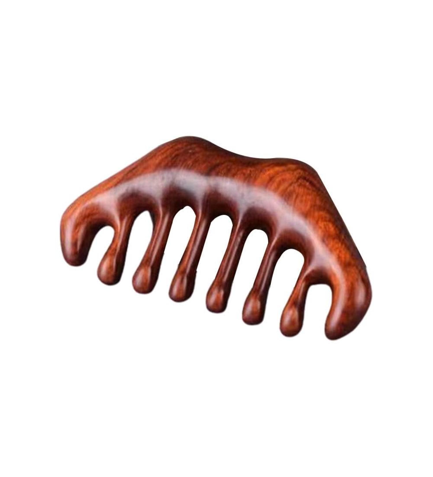 Head Meridian Massage Comb - Green Sandalwood Therapy Comb with 5 Wide Teeth for Hair & Blood Circulation - Enhance Acupuncture Experience - Buy Online on GoSupps.com