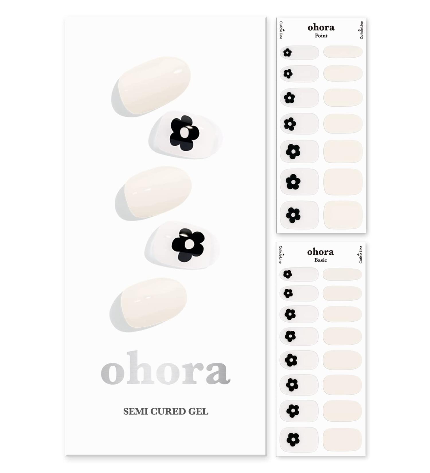 ohora Semi Cured Gel Nail Strips (N Buddy) - Salon-Quality, Long Lasting, Easy to Apply & Remove - White (Includes Prep Pads, Nail File, Wooden Stick) - Buy Online on GoSupps.com