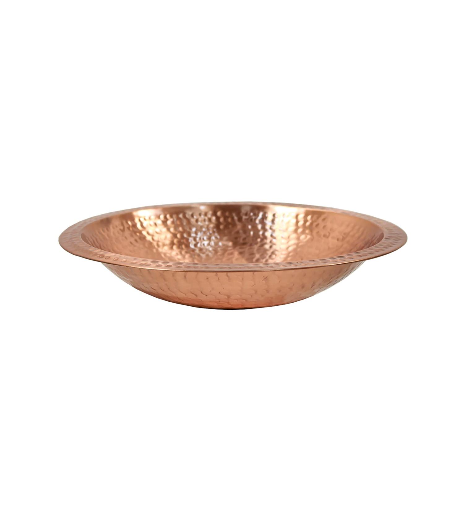 Achla Designs 201-9903 Hammered Solid Bowl w/Rim Birdbath Satin Copper - Buy Online on GoSupps.com