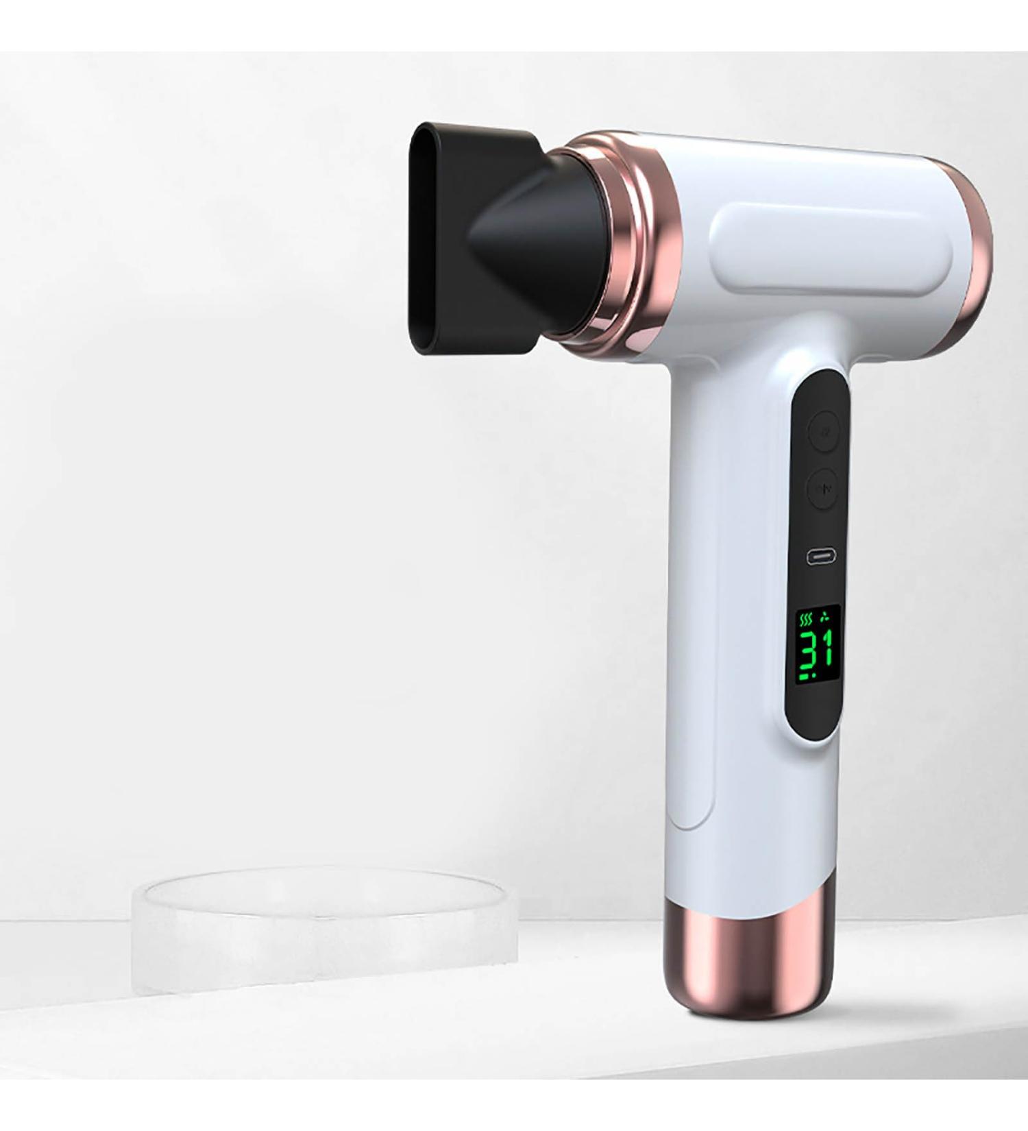 Cordless Hairdryer-15000mAh High Performance Airflow Multiplier Hairdryer-Portable USB Rechargeable Hot/Cold Hairdryer for Travelling Camping Home (White) - Buy Online on GoSupps.com