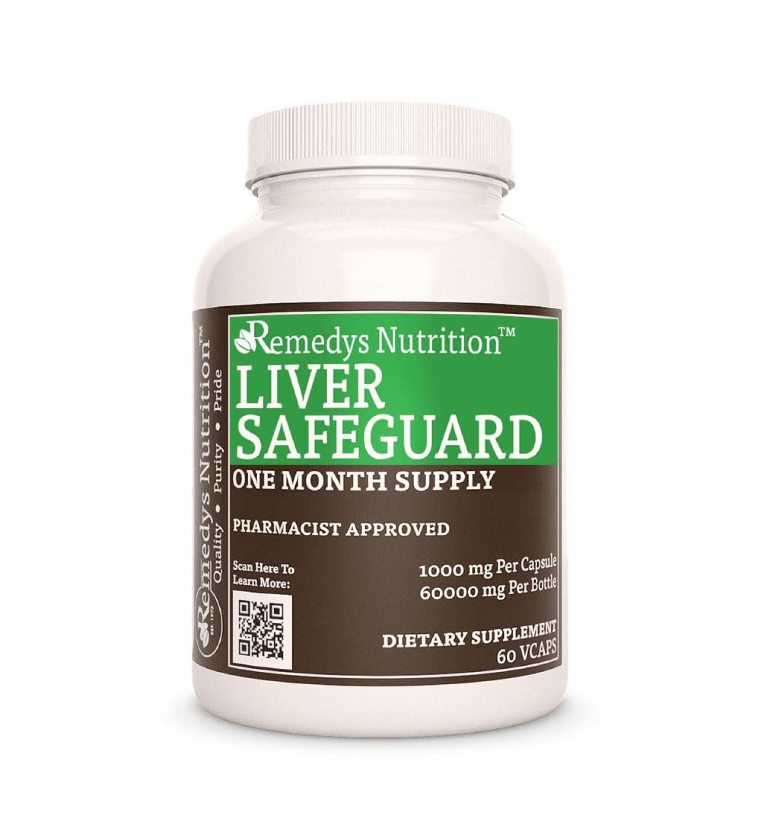 Remedy's nutrition Liver Safeguard | 1 000 mg 60 Vegan Capsules Proprietary Herbal Dietary Supplement | Two Month Supply - Buy Online on GoSupps.com