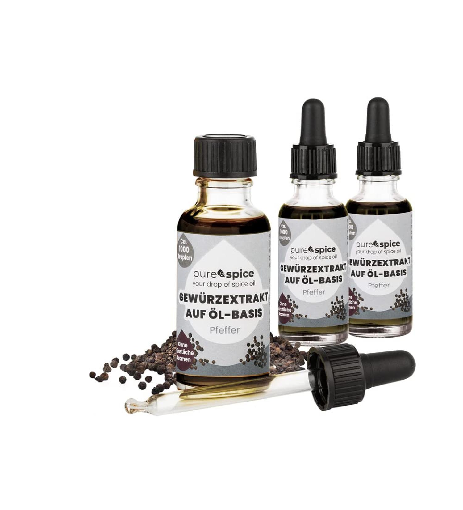 Purespice Vegan oilbased herbal extracts pepper without artificial flavors or taste enhancers seasoning in seconds herbal oil set of 3 - Buy Online on GoSupps.com