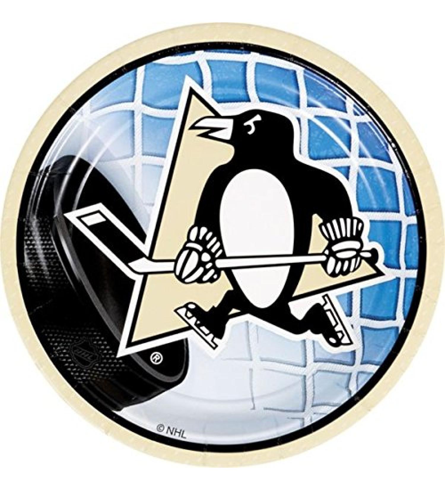 Pittsburgh Penguins Plates - 7" - Pack of 8