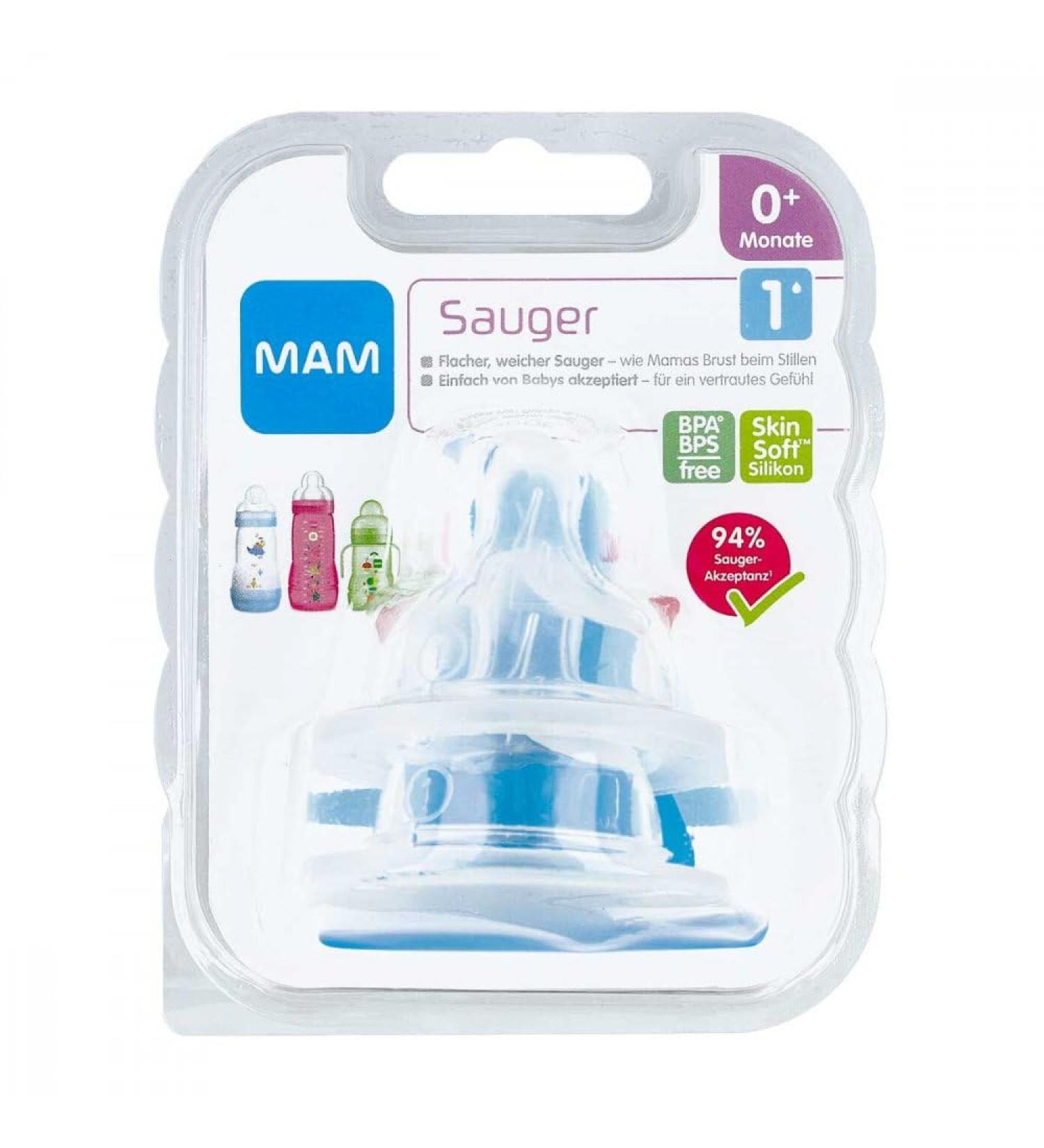MAM teat size 1 0+ months silicone 2 pcs