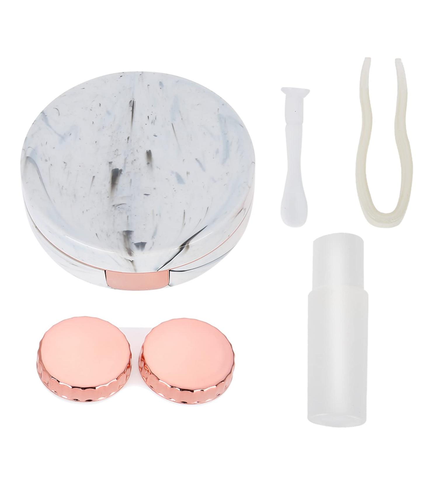 Socobeta Portable Contact Lens Soaking Box - 4 Colors Eye Care Kit Container (Pink) - Marble Pattern Cosmetics for International Shipping - Buy Online on GoSupps.com