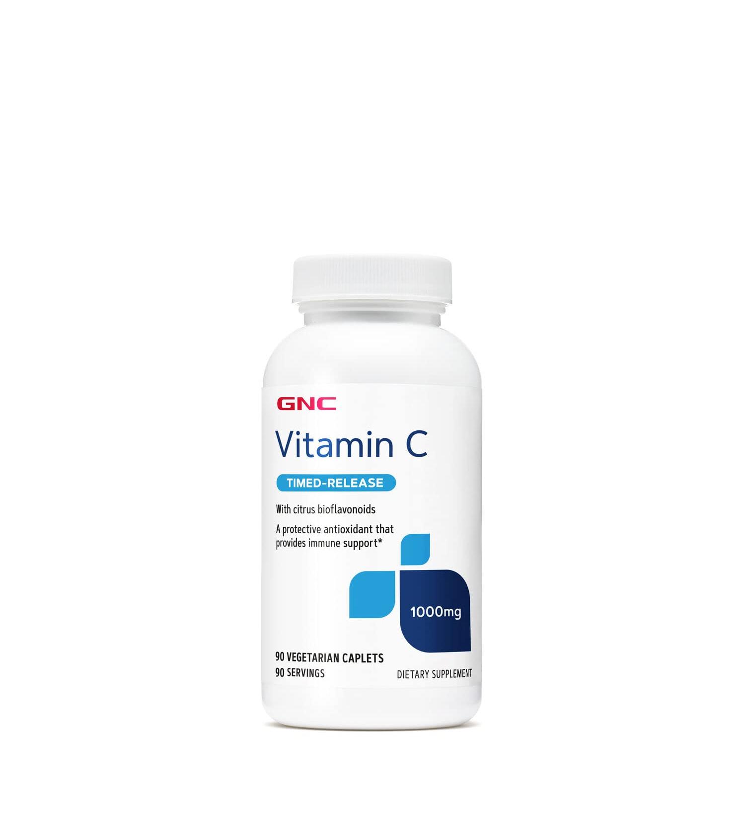 GNC Vitamin C 1000mg Caplets - 90 Count (Pack of 1) - Buy Online on GoSupps.com