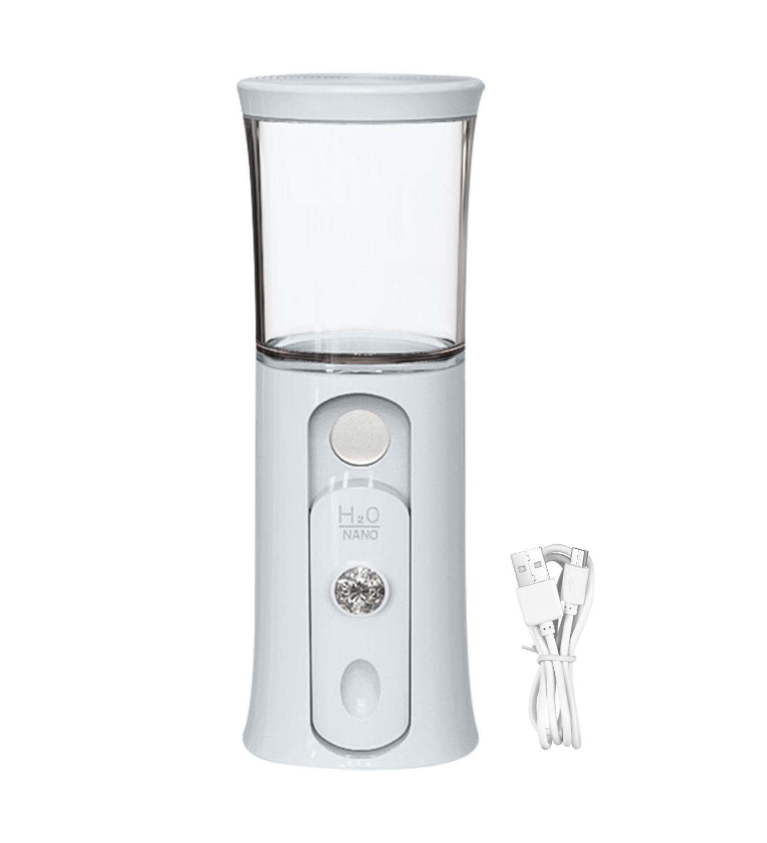 Huayeex Portable Face Steamer - Cordless Portable Facial Mister - 30ml Visual Water Tank Cordless Mist Sprayer Handy Nano Mist Sprayer with Colorful Light for Face Hydrating White - Buy Online on GoSupps.com